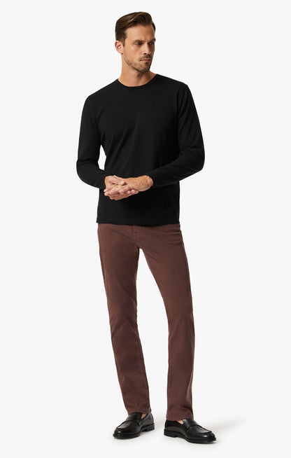 34 Heritage Charisma Relaxed Straight Leg Pants In Mahogany Twill