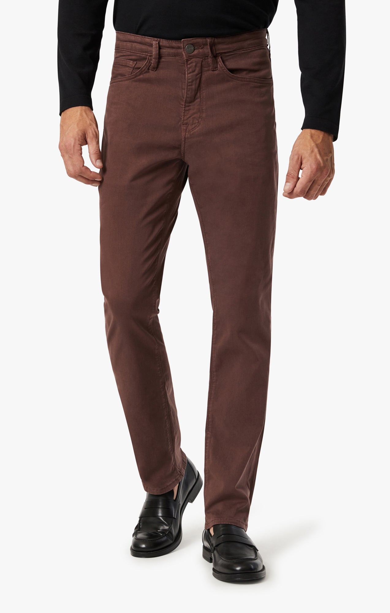 34 Heritage Charisma Relaxed Straight Leg Pants In Mahogany Twill