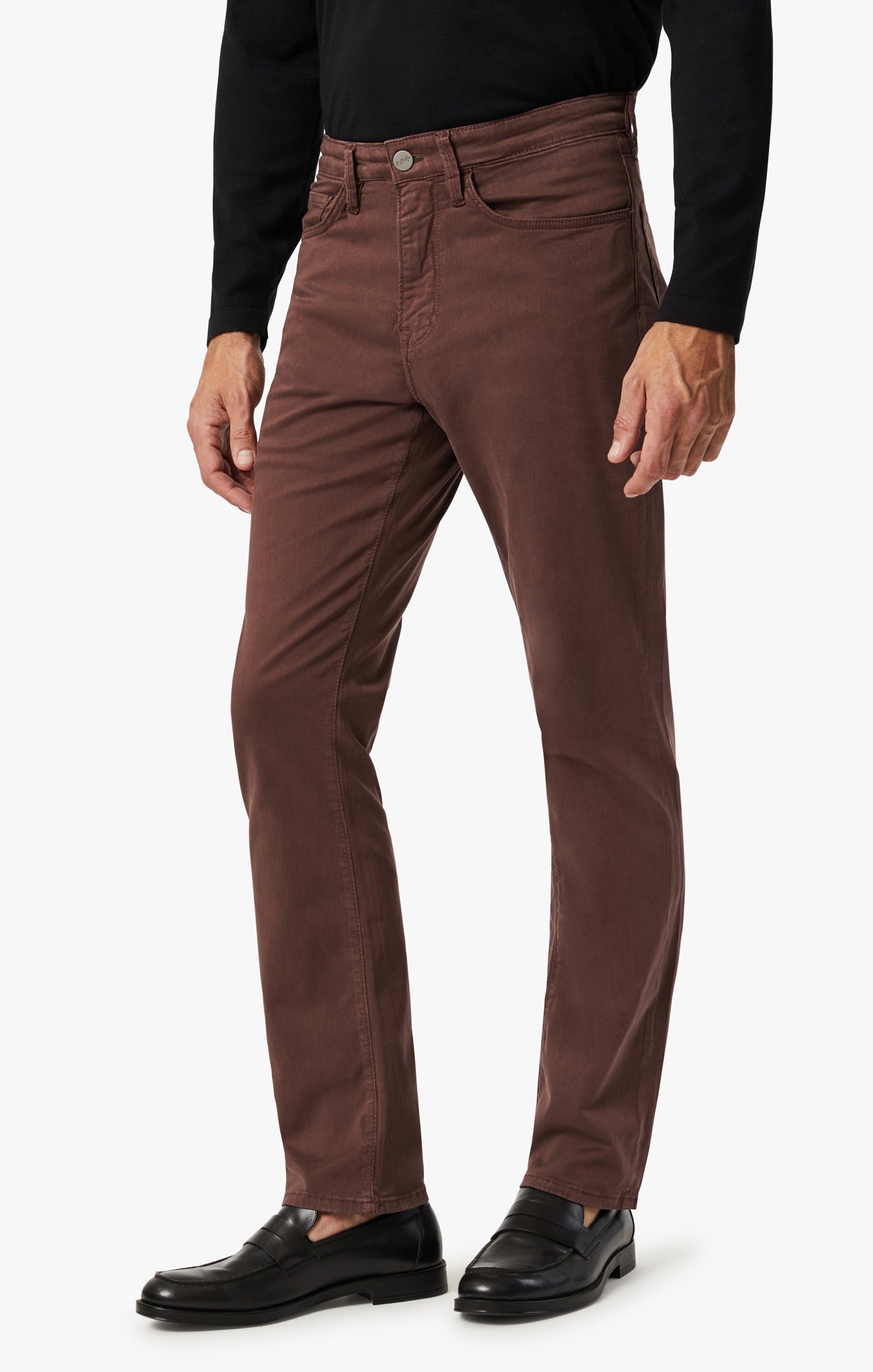 34 Heritage Charisma Relaxed Straight Leg Pants In Mahogany Twill