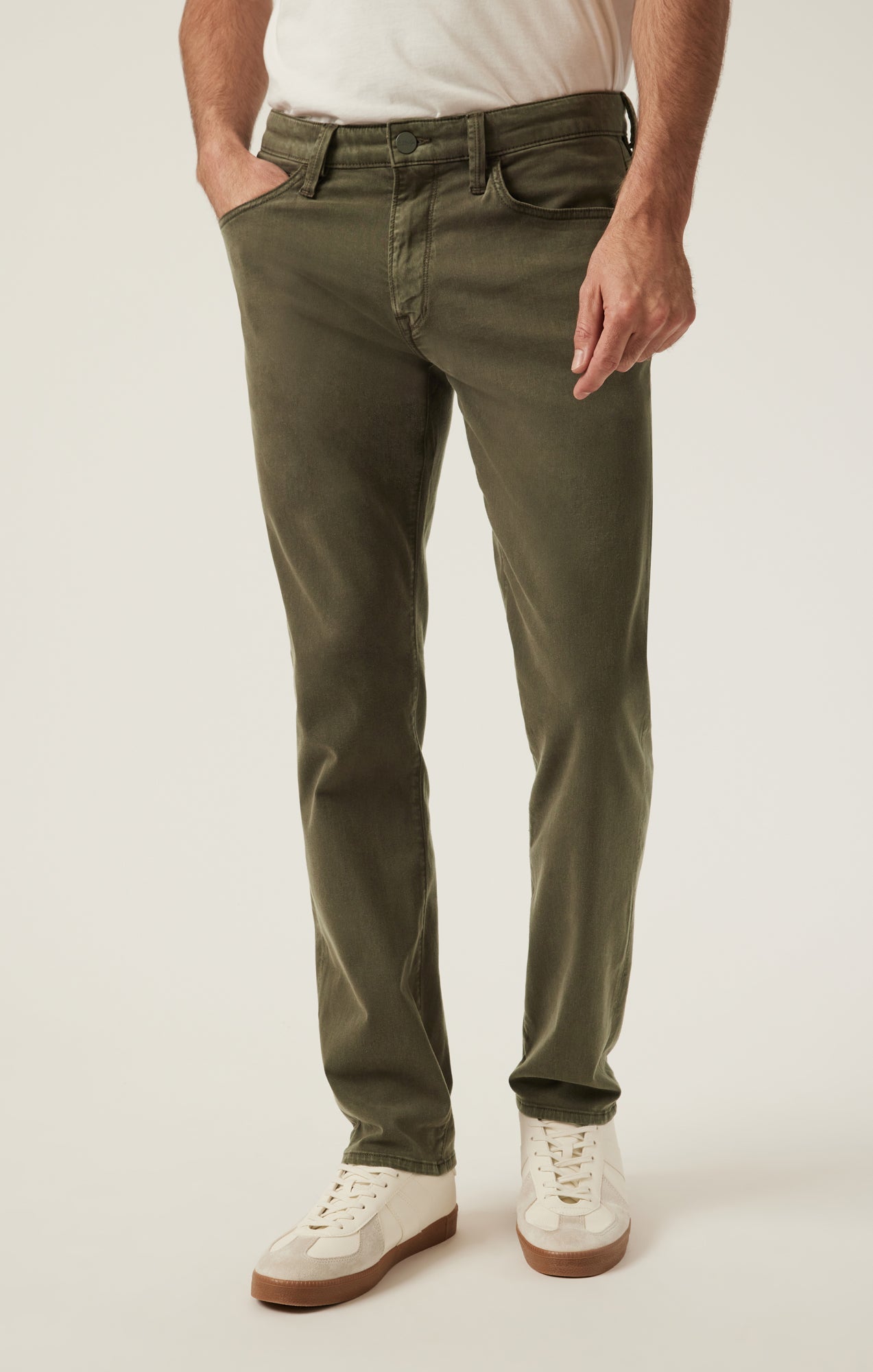 34 Heritage Charisma Relaxed Straight Pants in Dark Olive Twill