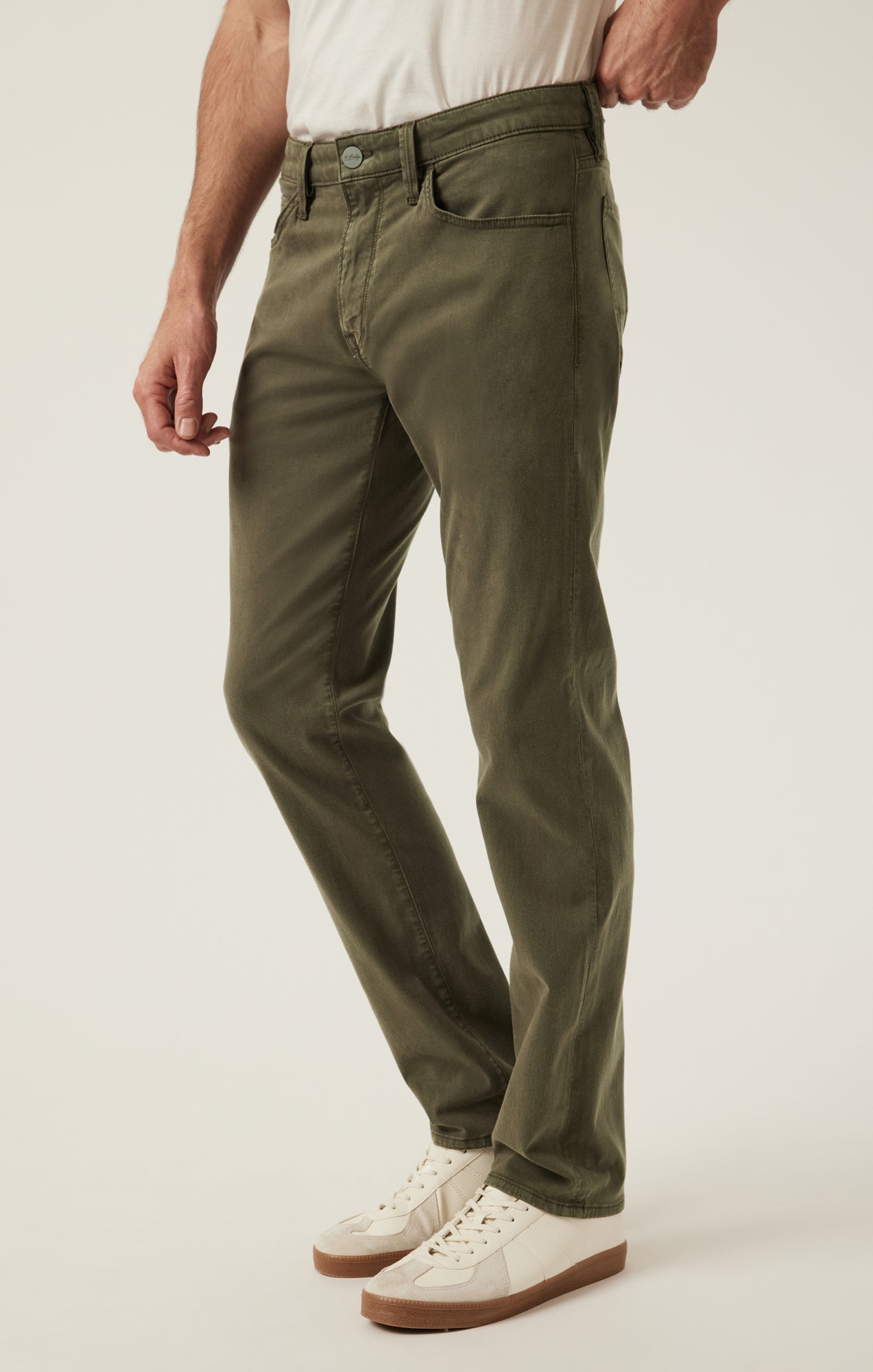 34 Heritage Charisma Relaxed Straight Pants in Dark Olive Twill
