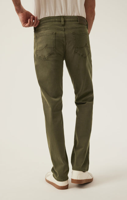 34 Heritage Charisma Relaxed Straight Pants in Dark Olive Twill