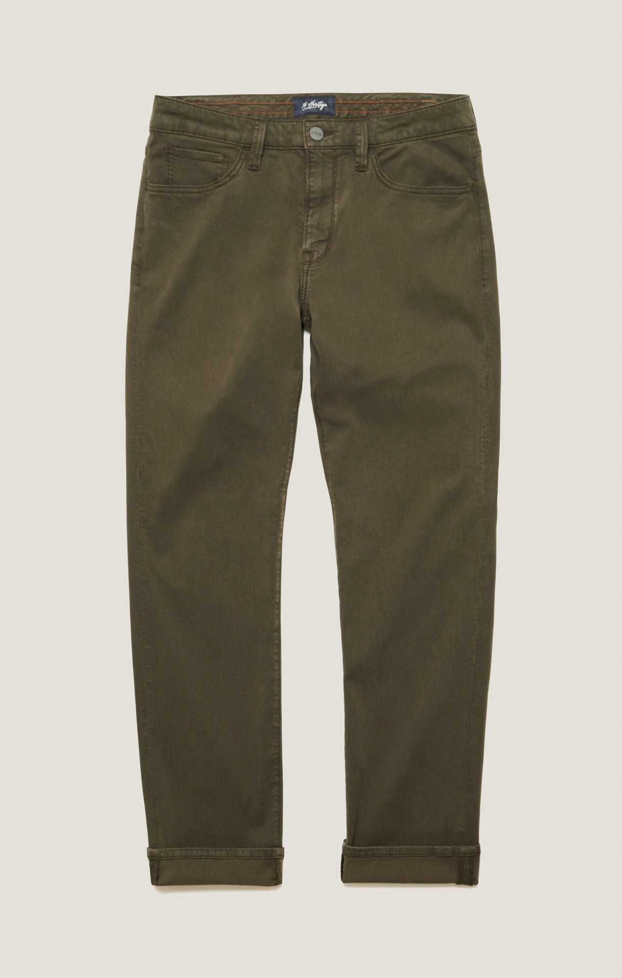 34 Heritage Charisma Relaxed Straight Pants in Dark Olive Twill