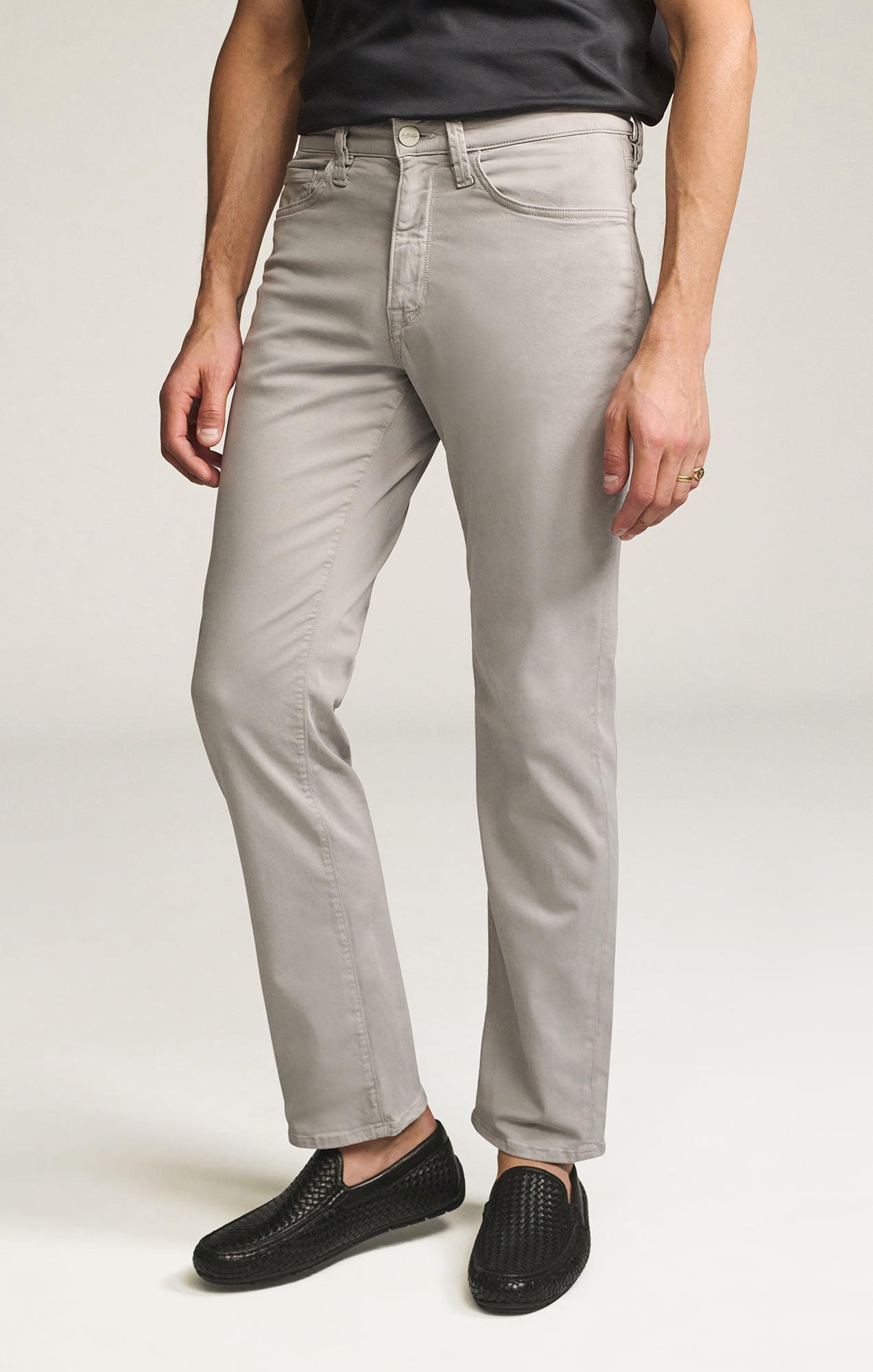 34 Heritage Charisma Relaxed Straight Pants in Cement Twill