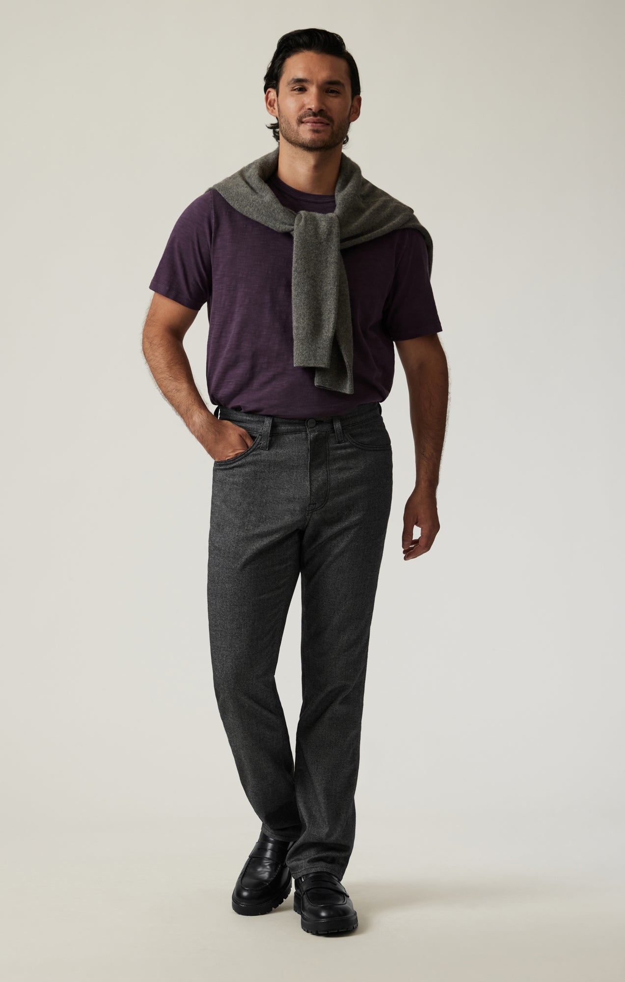 34 Heritage Charisma Relaxed Straight Pants in Grey Elite