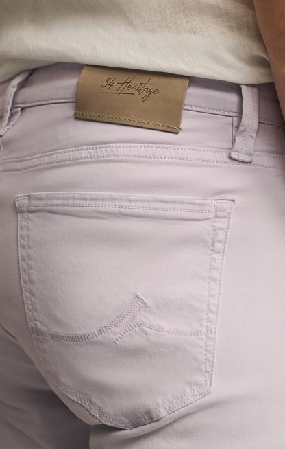 34 Heritage Courage Straight Leg Pants in Lilac Twill