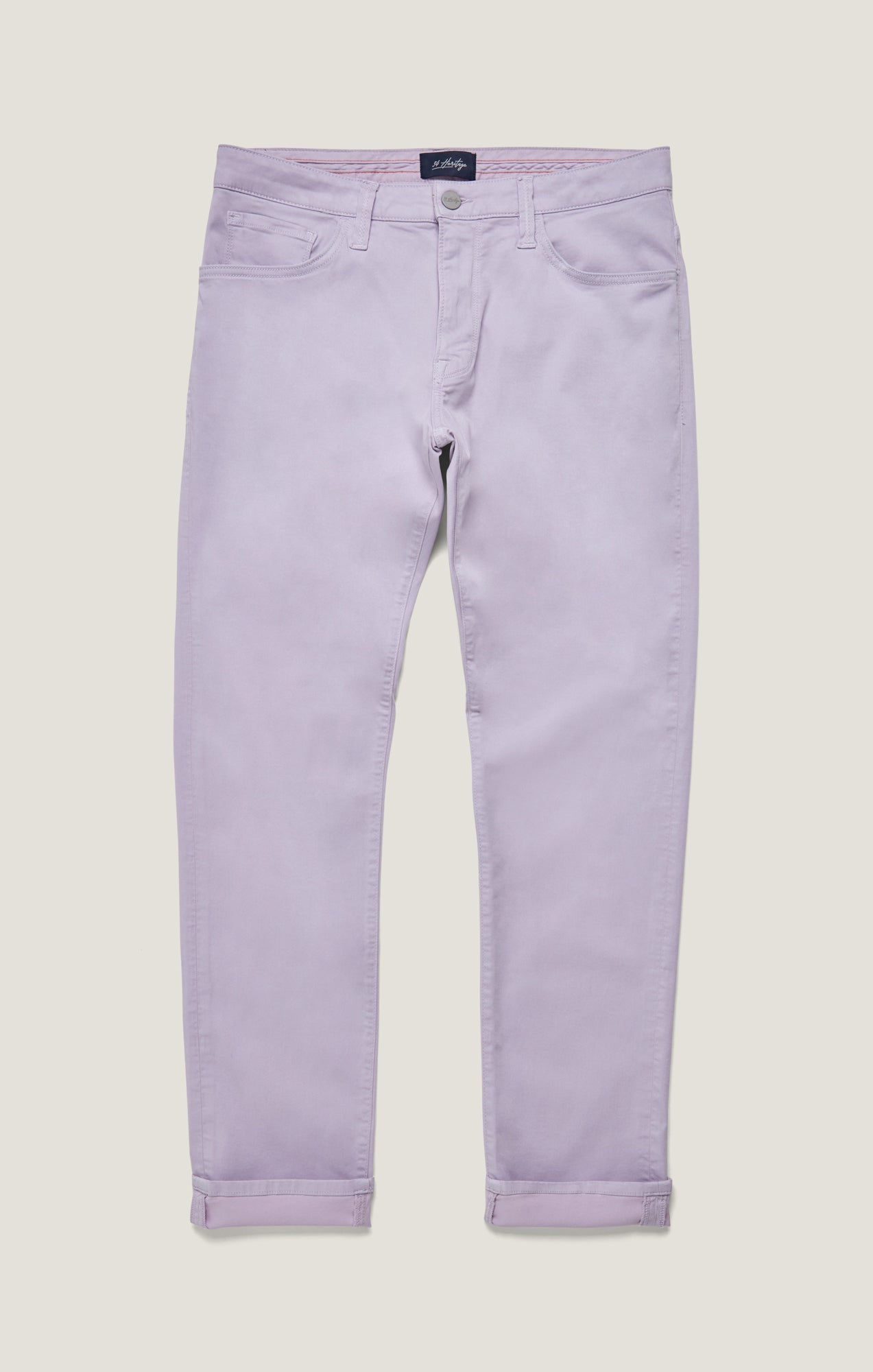 34 Heritage Courage Straight Leg Pants in Lilac Twill
