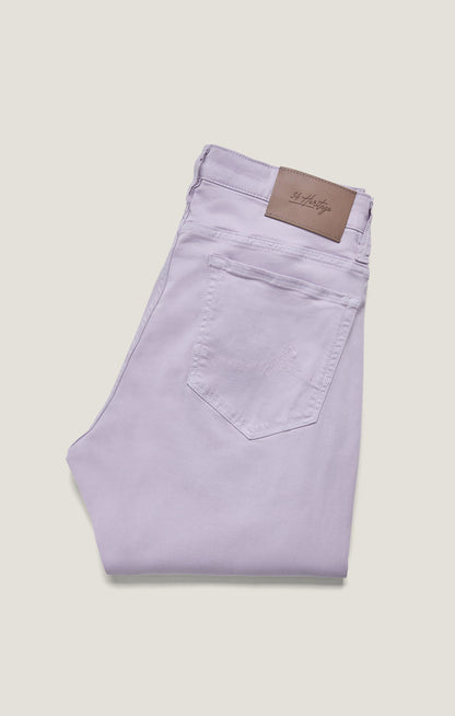 34 Heritage Courage Straight Leg Pants in Lilac Twill