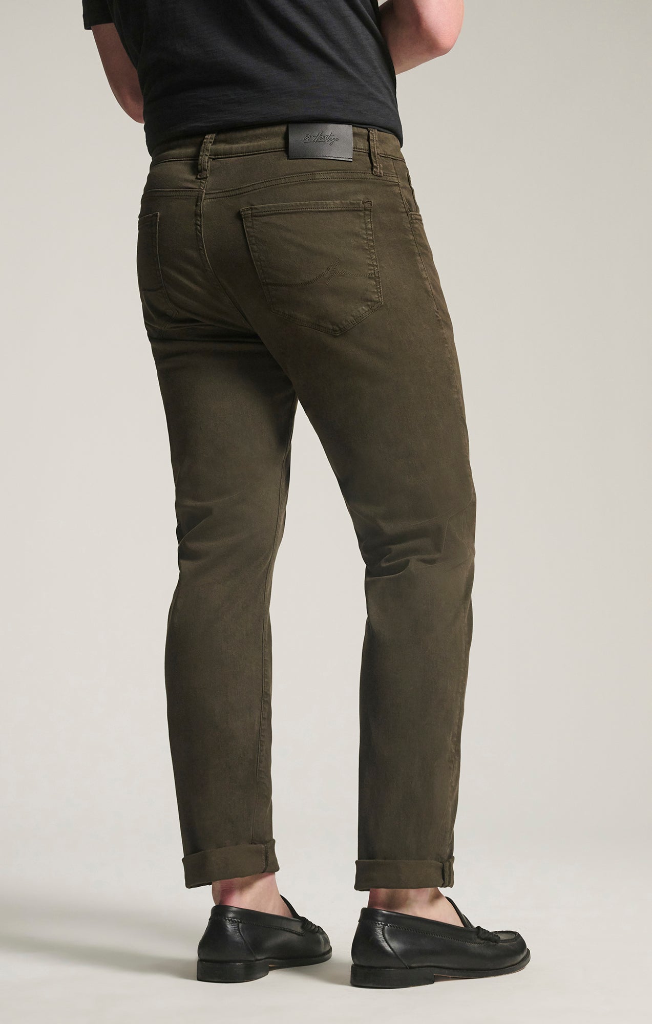 34 Heritage Courage Straight Leg Pants in Green Cactus Twill