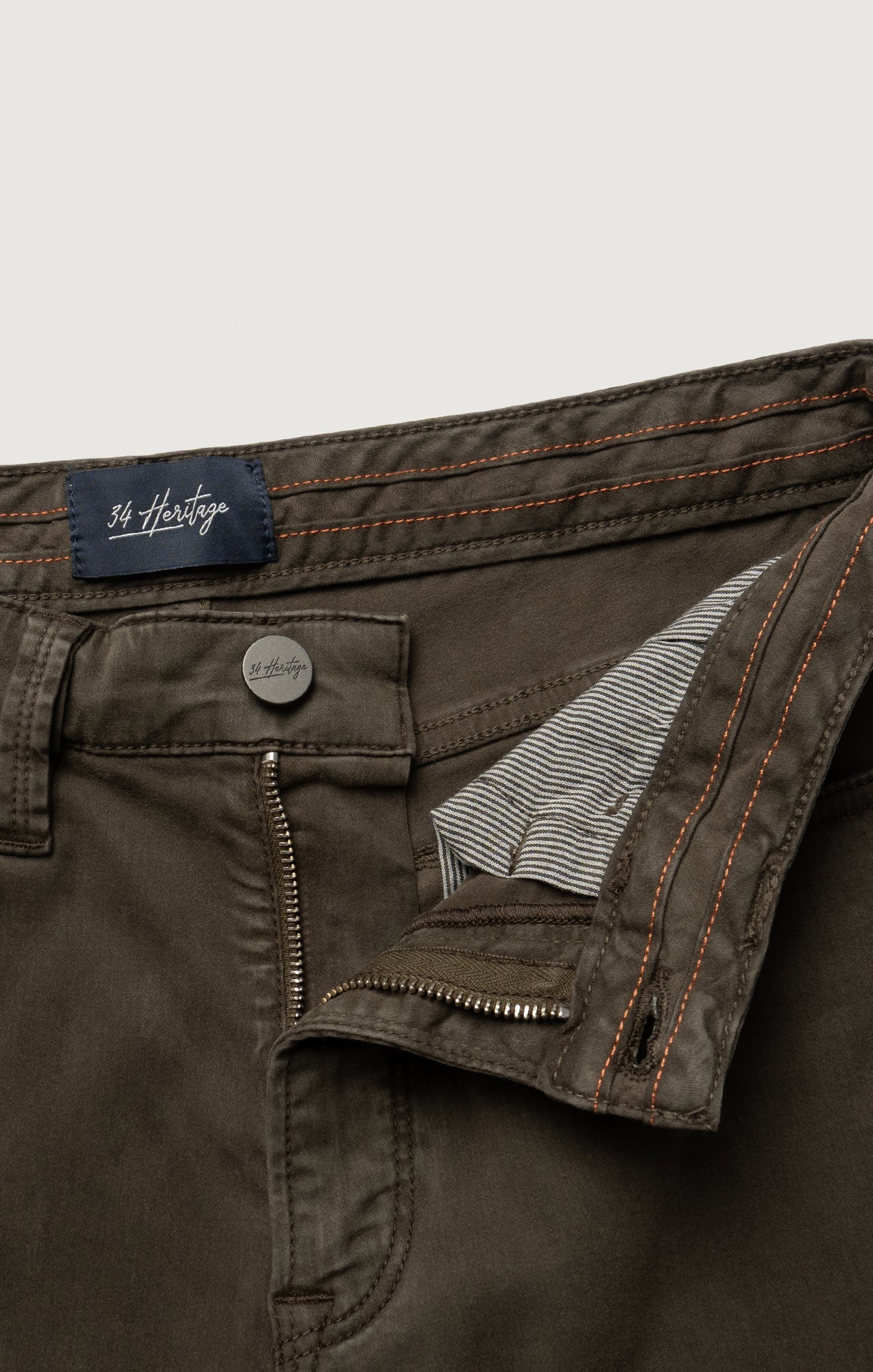 34 Heritage Courage Straight Leg Pants in Green Cactus Twill