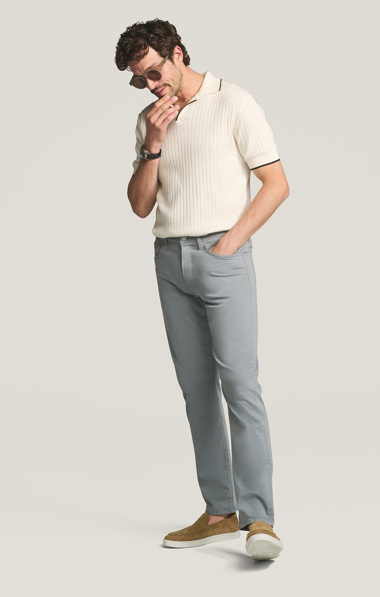 34 Heritage Courage Straight Leg Pants in Alloy Twill