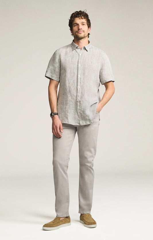 34 Heritage Courage Straight Leg Pants in Cement Twill