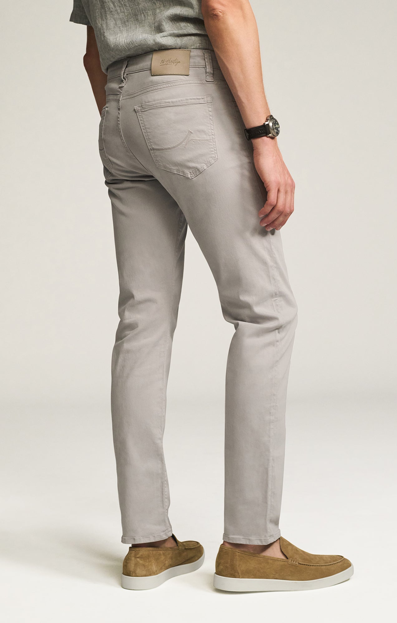 34 Heritage Courage Straight Leg Pants in Cement Twill