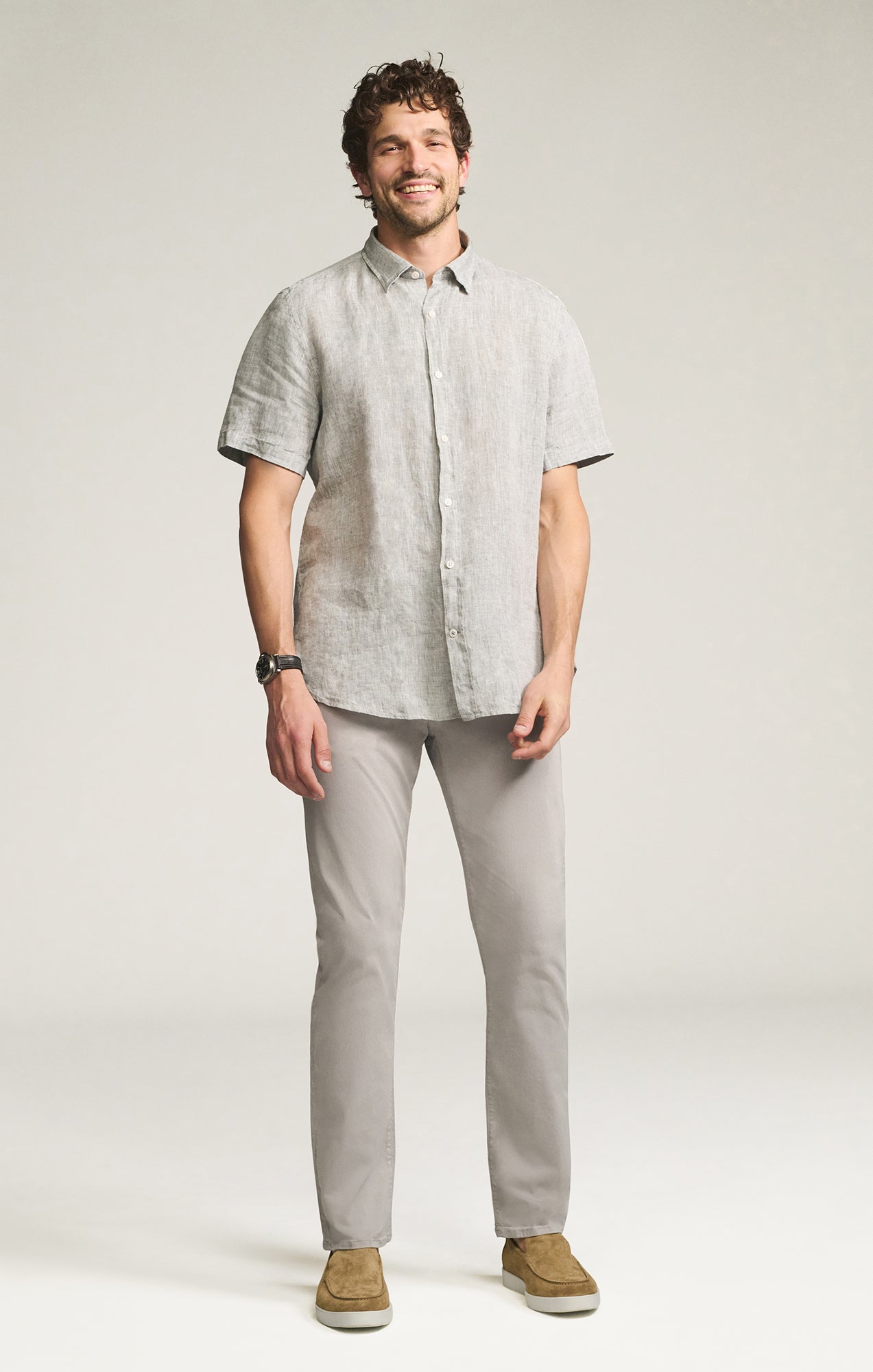 34 Heritage Courage Straight Leg Pants in Cement Twill