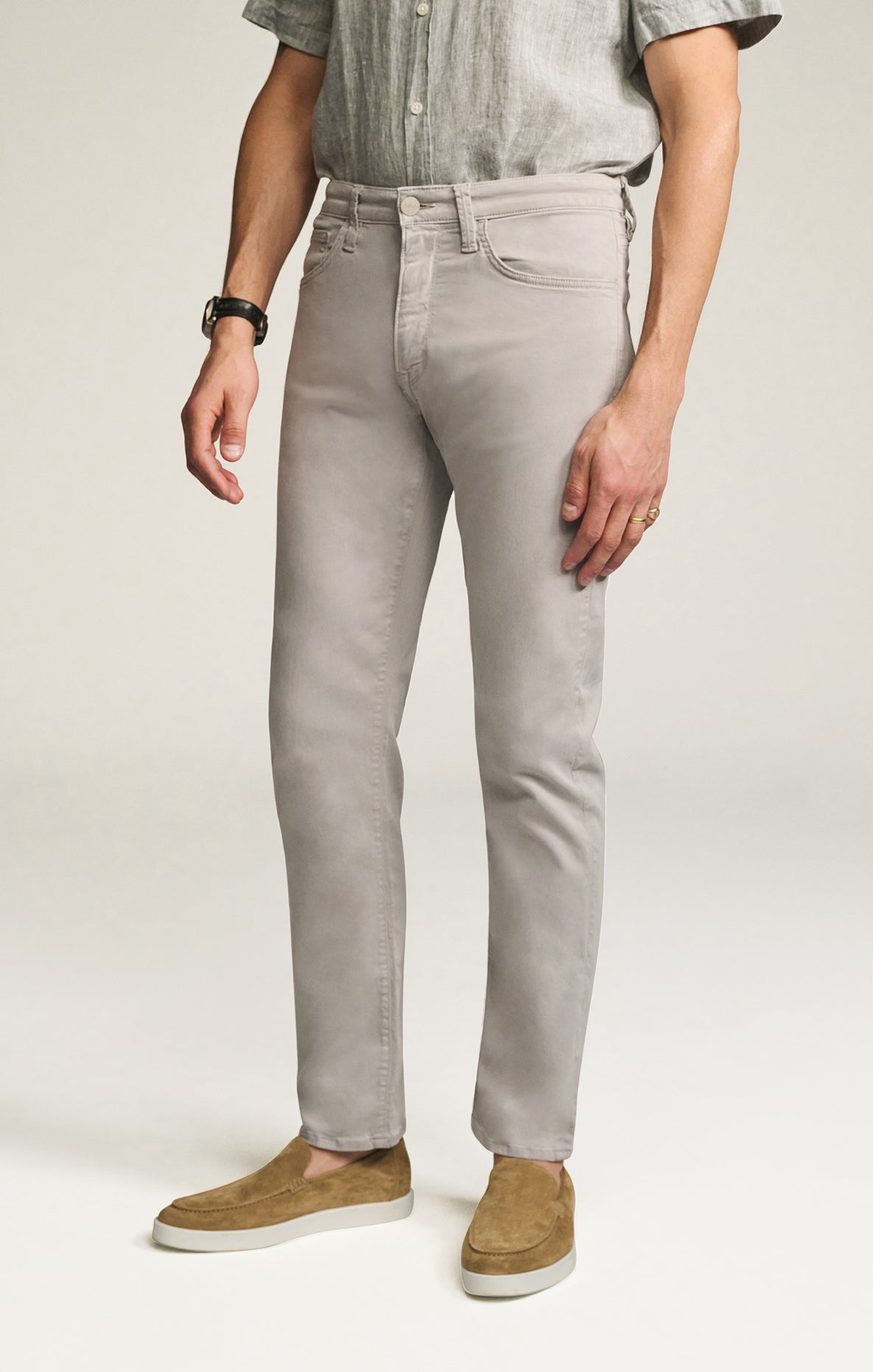 34 Heritage Courage Straight Leg Pants in Cement Twill