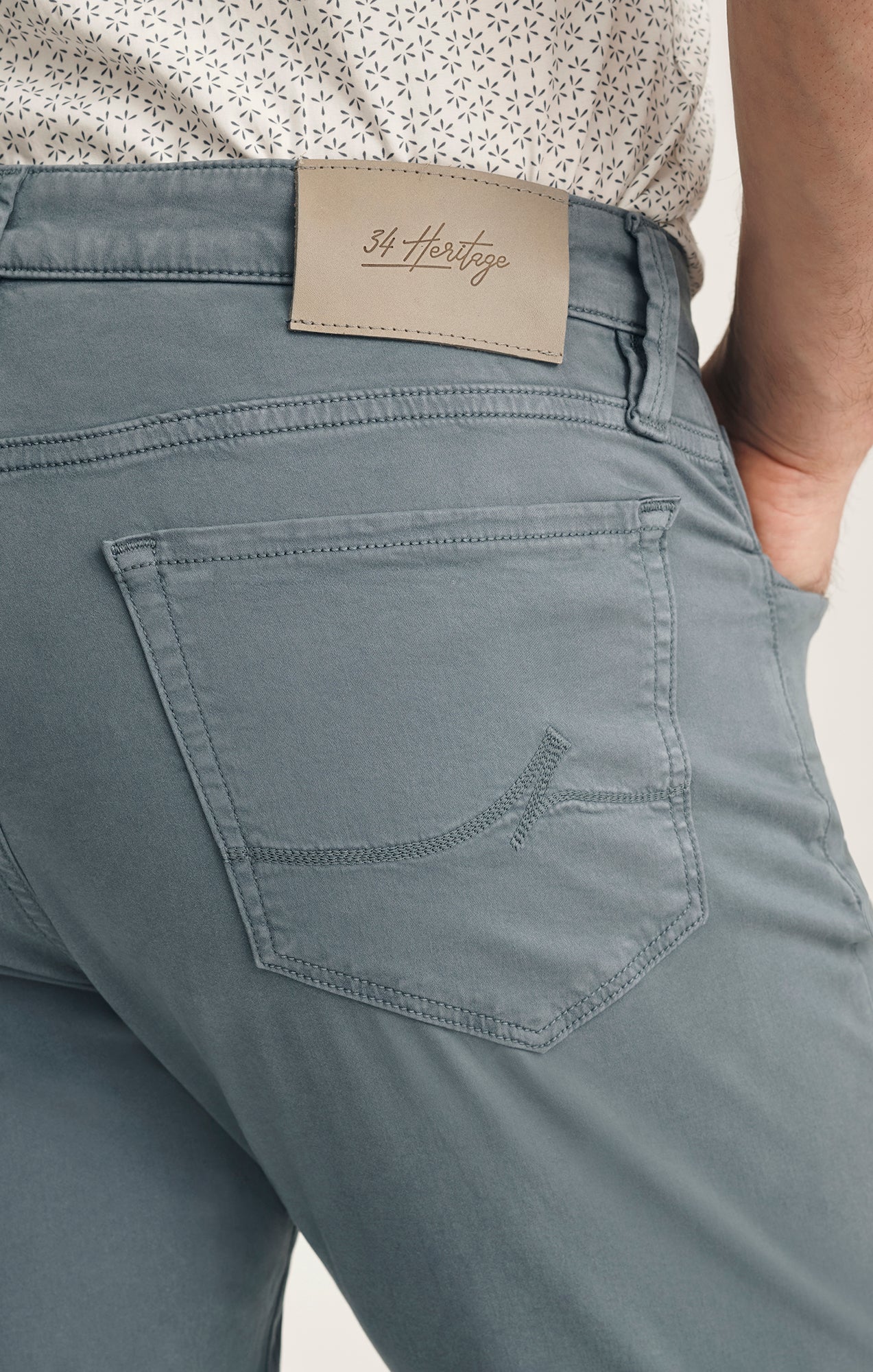 34 Heritage Courage Straight Leg Pants In Flint Stone Twill