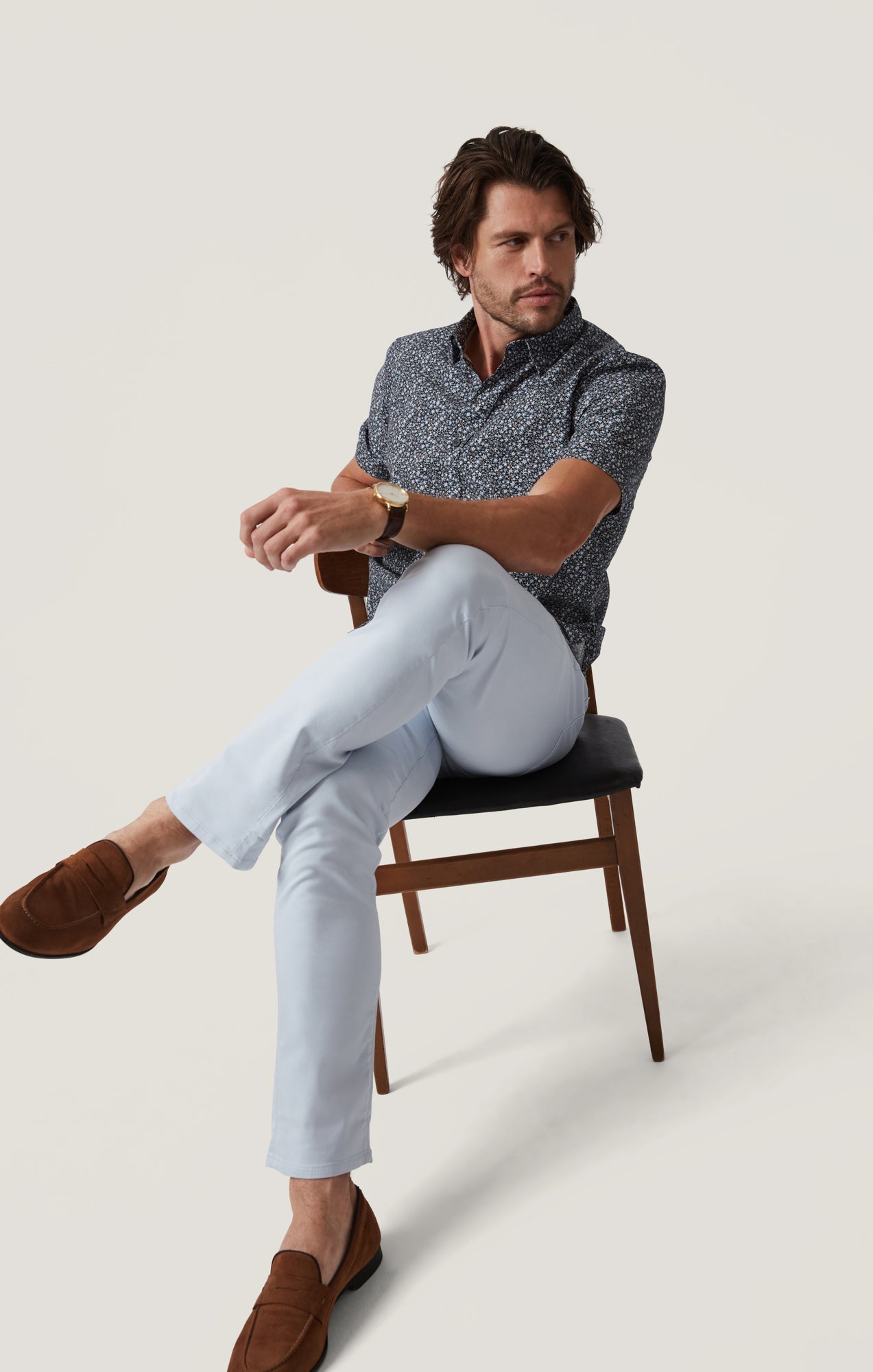 34 Heritage Courage Straight Leg Pants in Sky Blue Coolmax