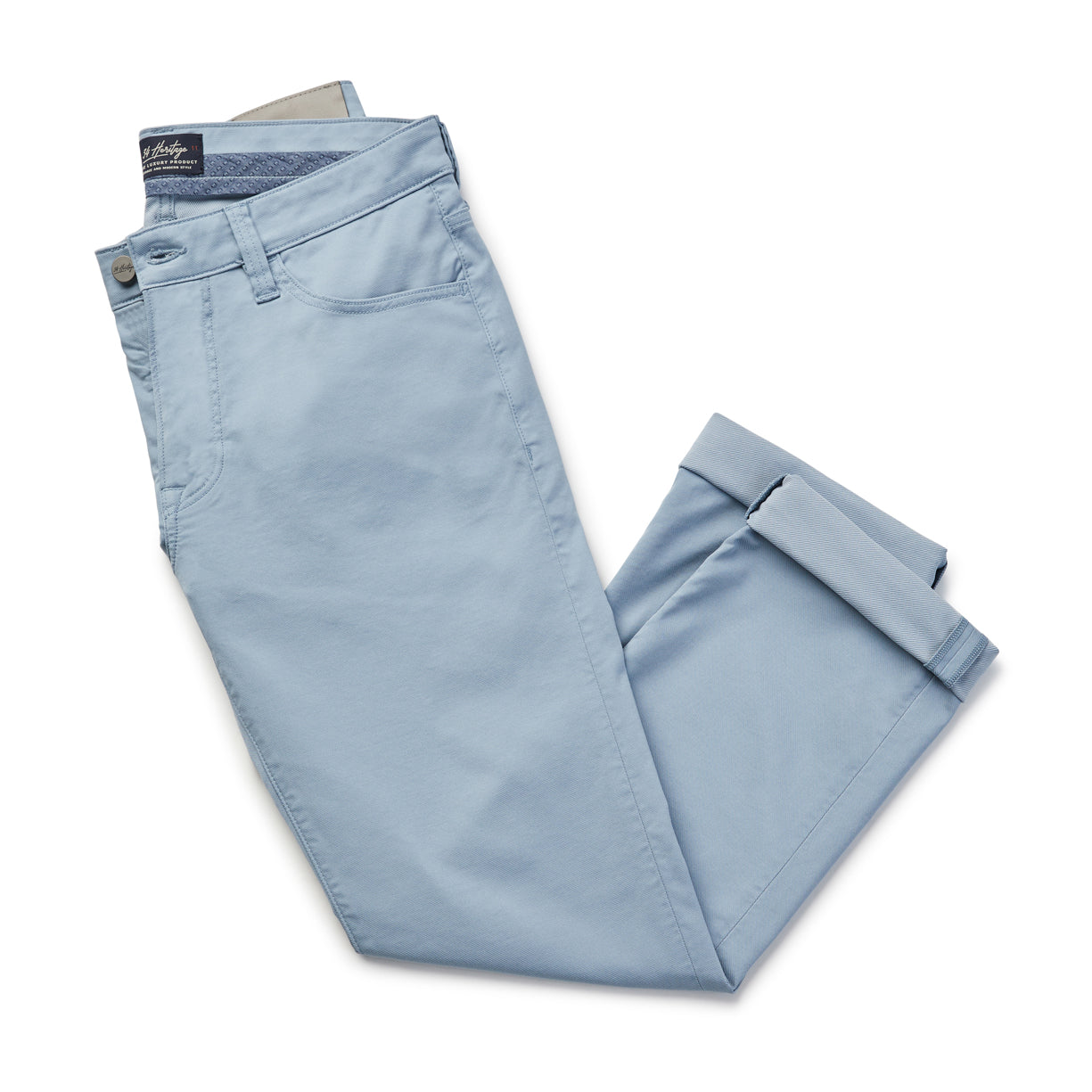 34 Heritage Courage Mid-Rise, Straight Leg Pants In French Blue Summer Coolmax