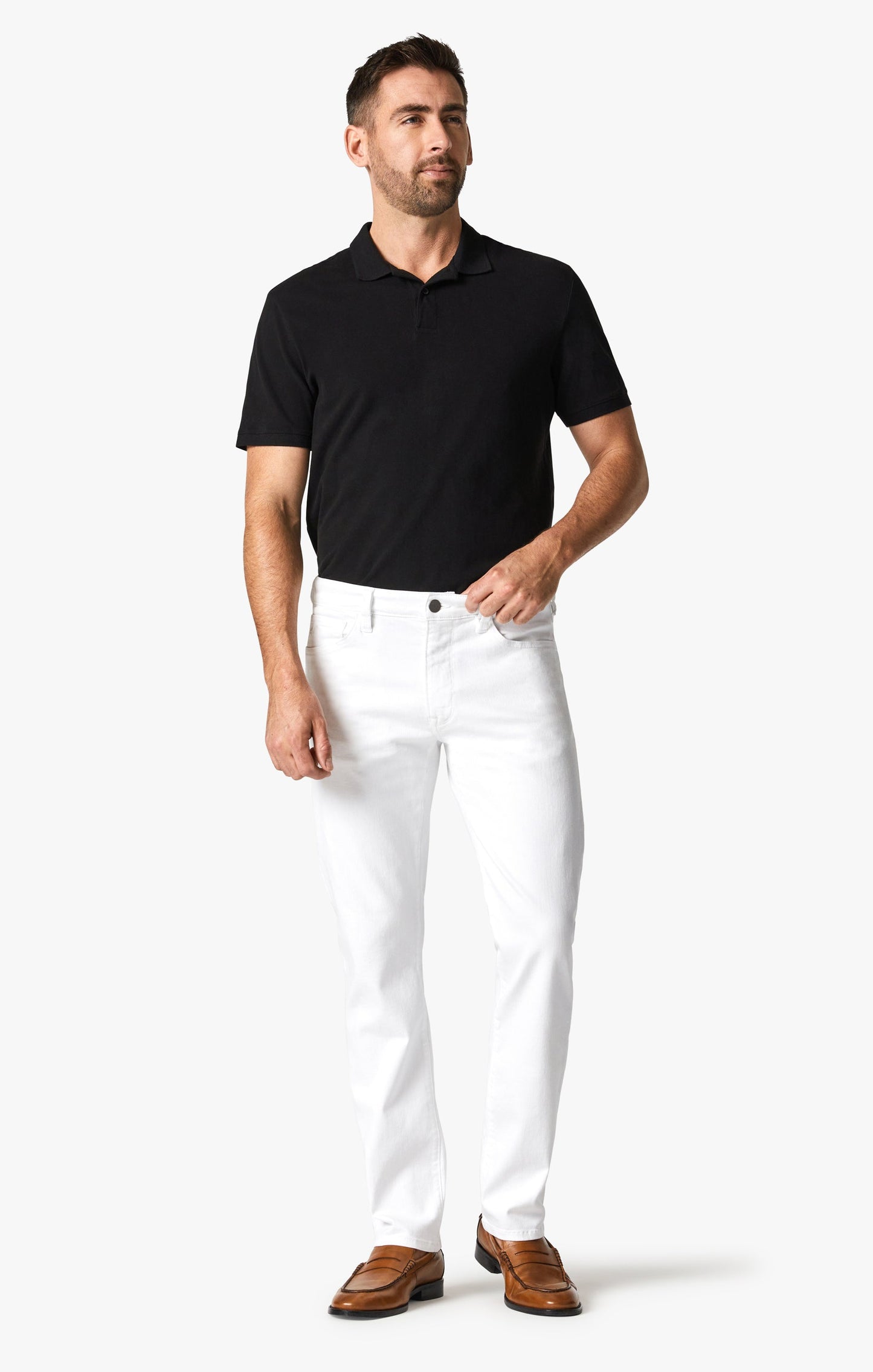 34 Heritage Courage Straight Leg Pants In Double White Comfort