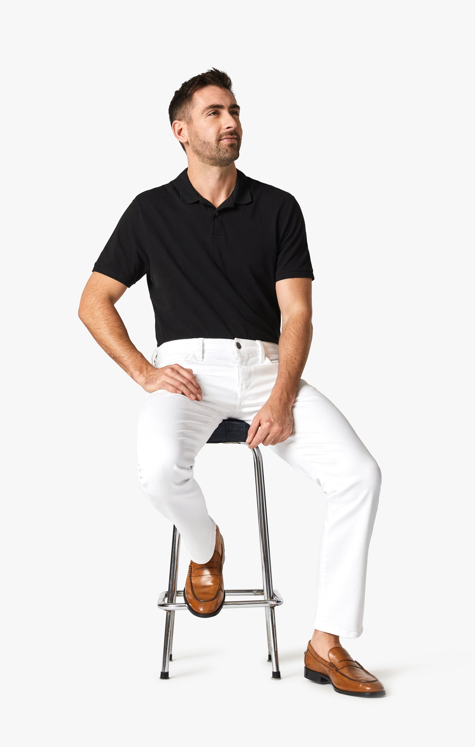 34 Heritage Courage Straight Leg Pants In Double White Comfort