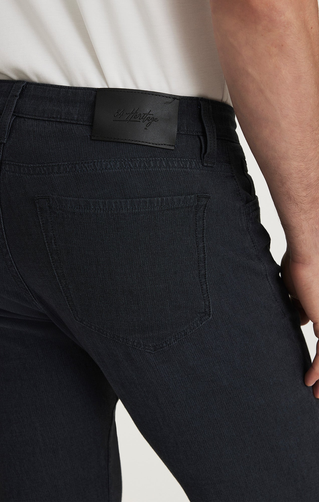 34 Heritage Courage Straight Leg Pants in Navy Herringbone