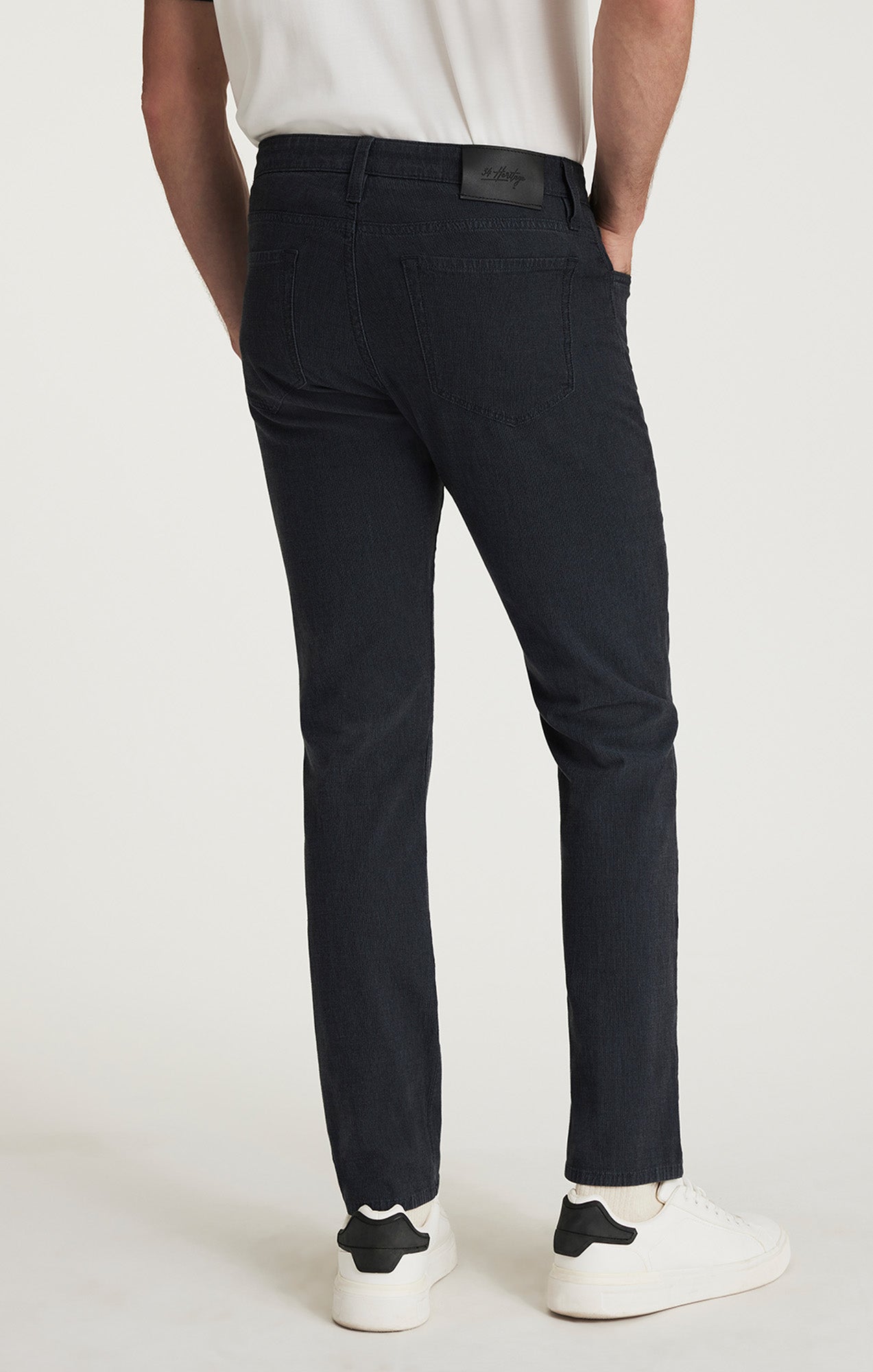 34 Heritage Courage Straight Leg Pants in Navy Herringbone