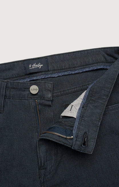 34 Heritage Courage Straight Leg Pants in Navy Herringbone