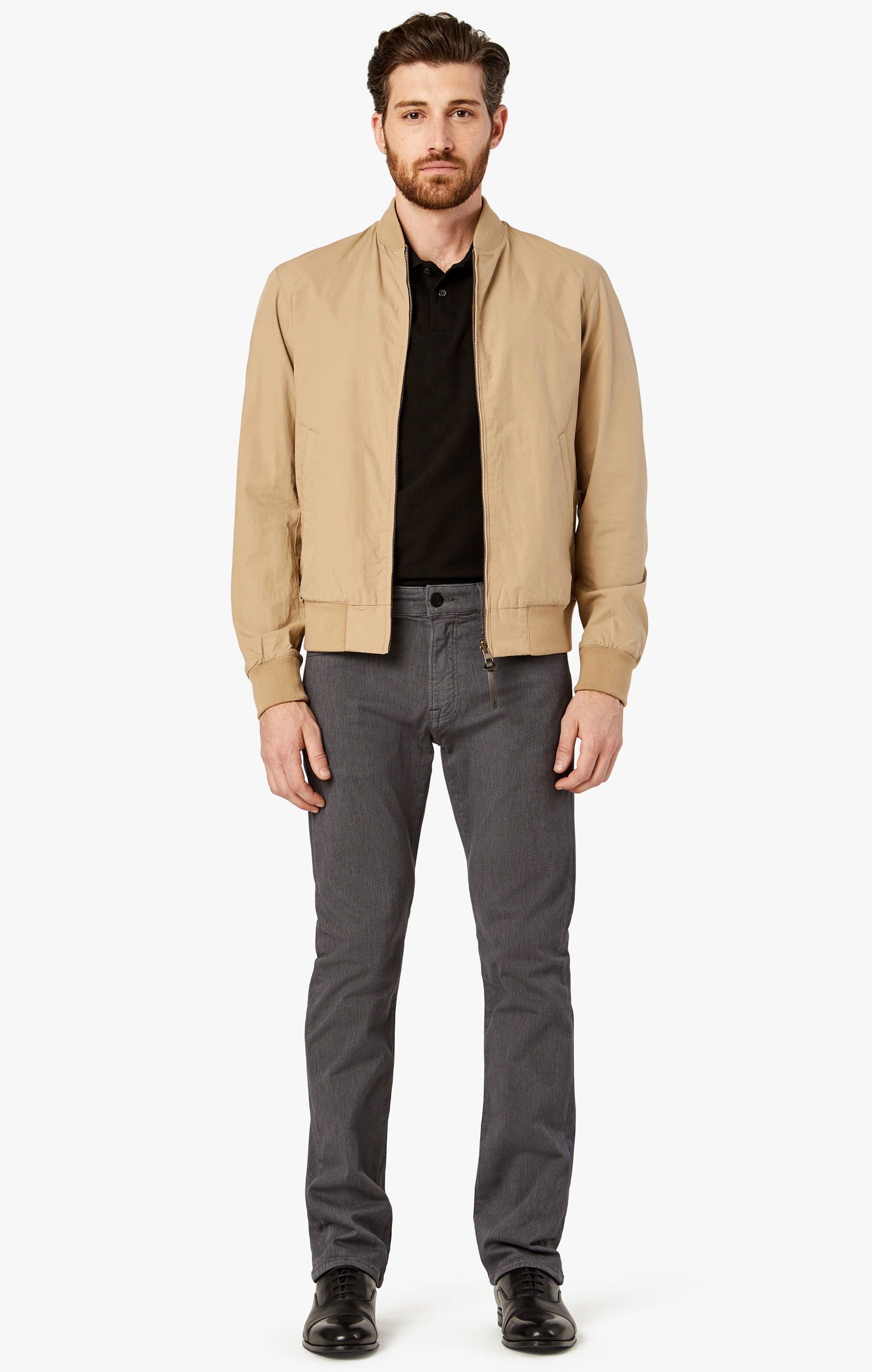 34 Heritage Courage Straight Leg Pants in Grey Diagonal