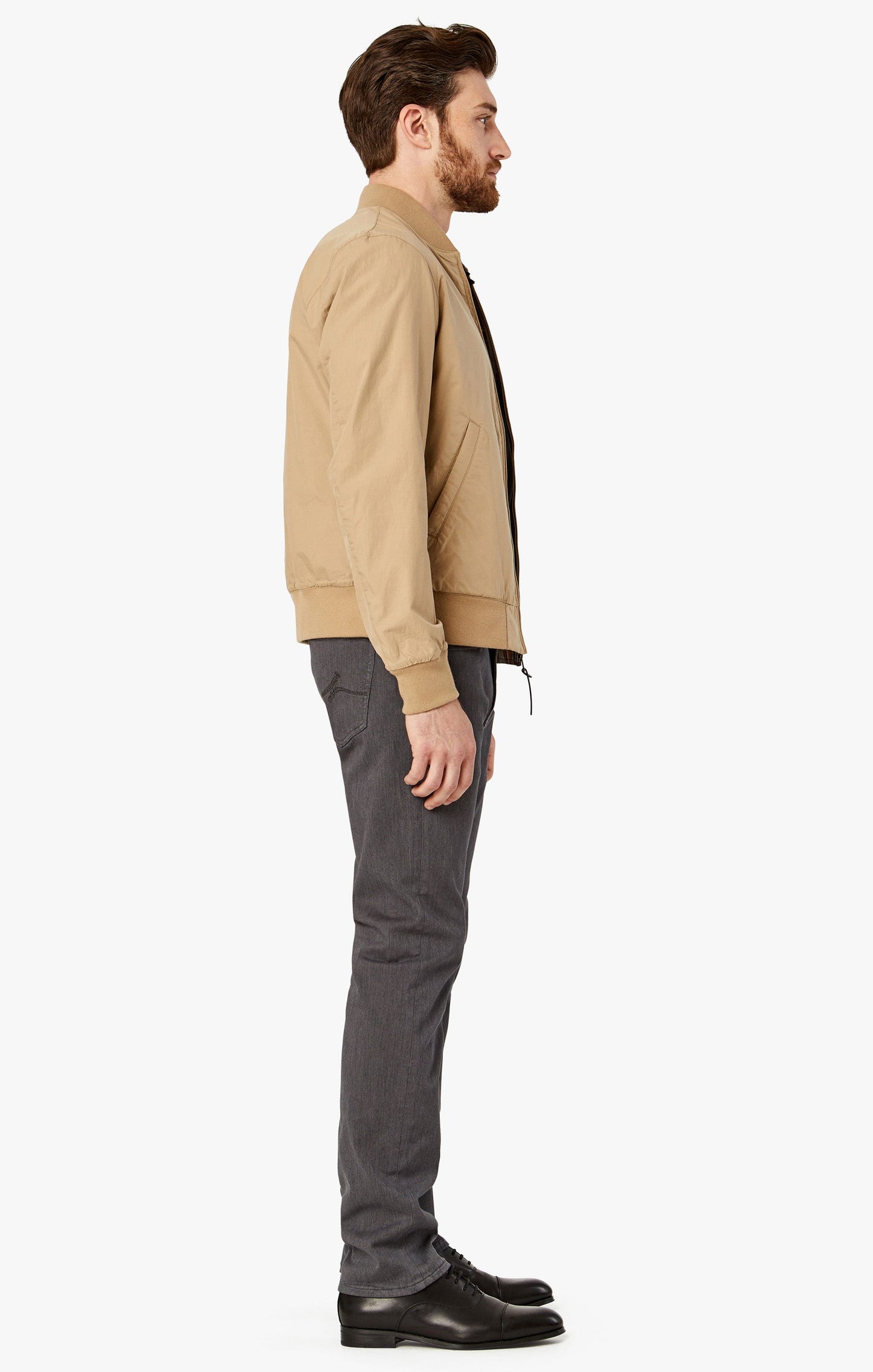 34 Heritage Courage Straight Leg Pants in Grey Diagonal