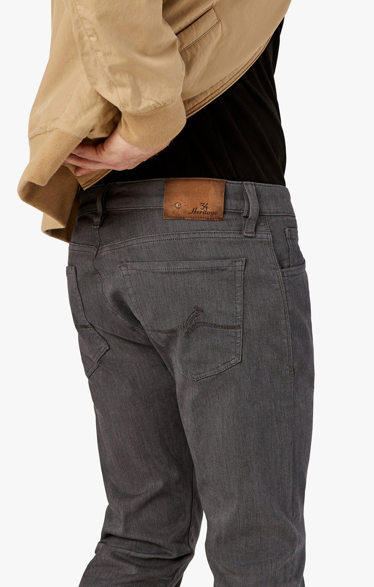 34 Heritage Courage Straight Leg Pants in Grey Diagonal