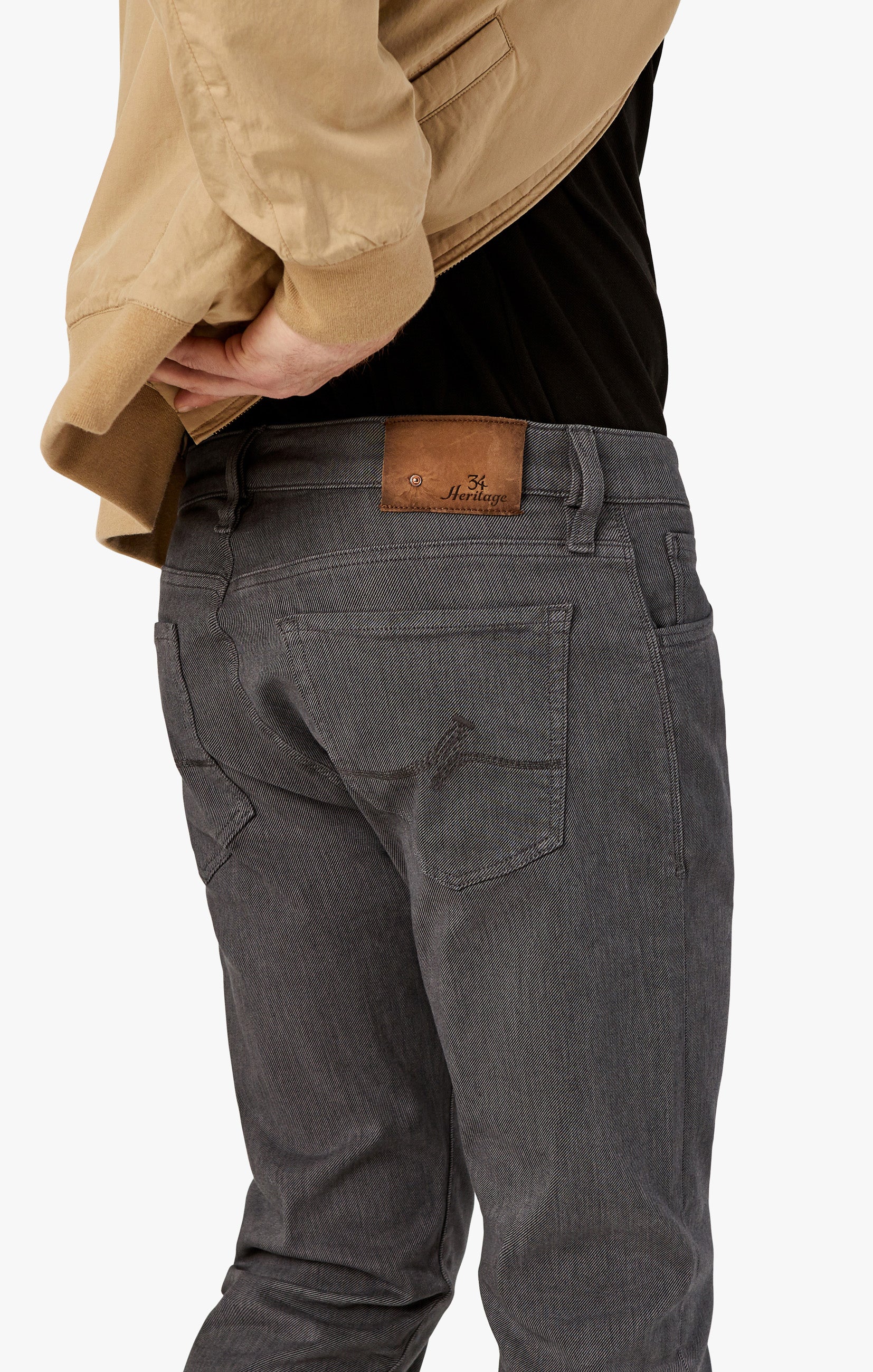 34 Heritage Courage Straight Leg Pants in Grey Diagonal