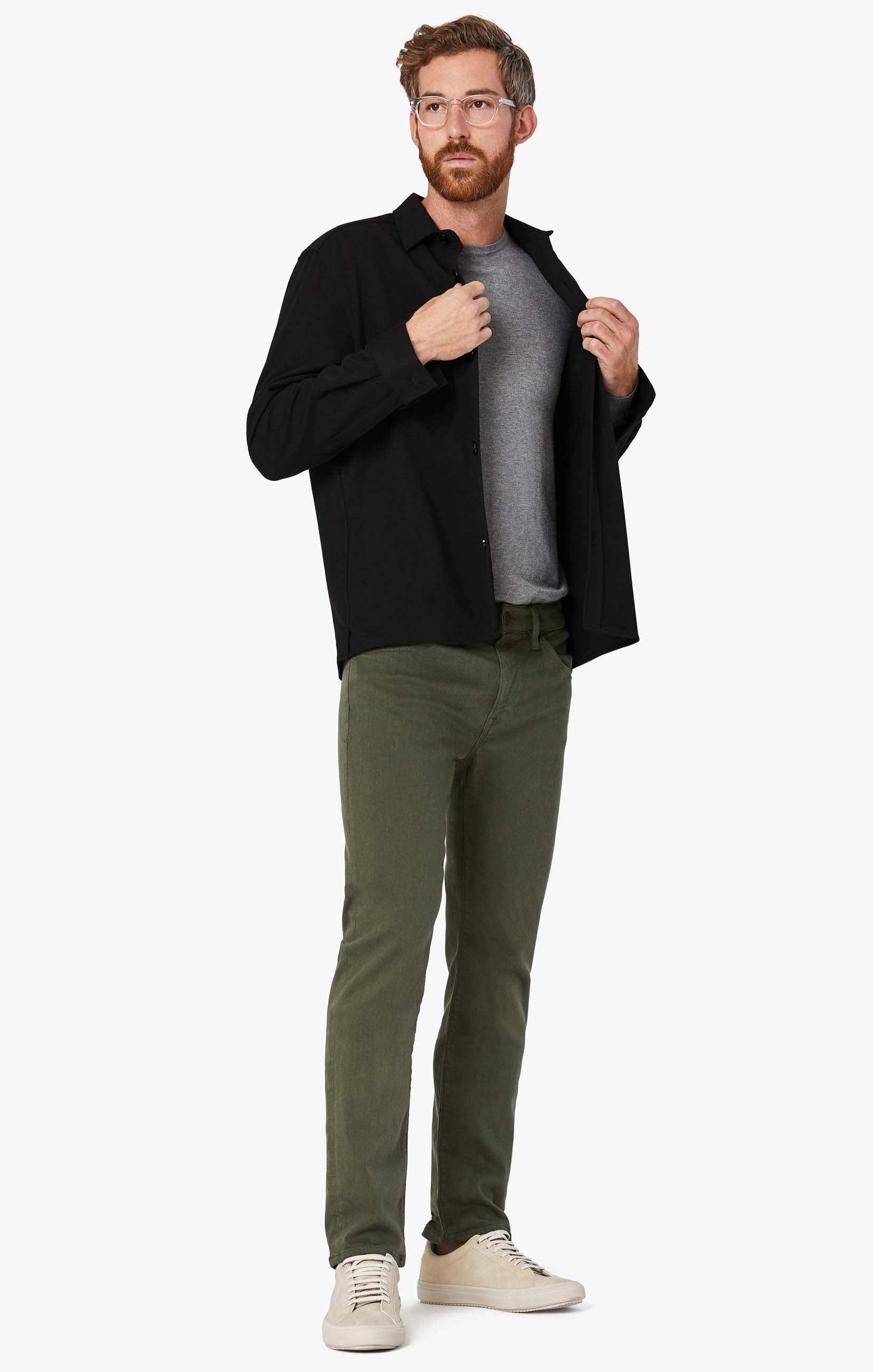 34 Heritage Courage Straight Leg Jeans In Military Green Comfort