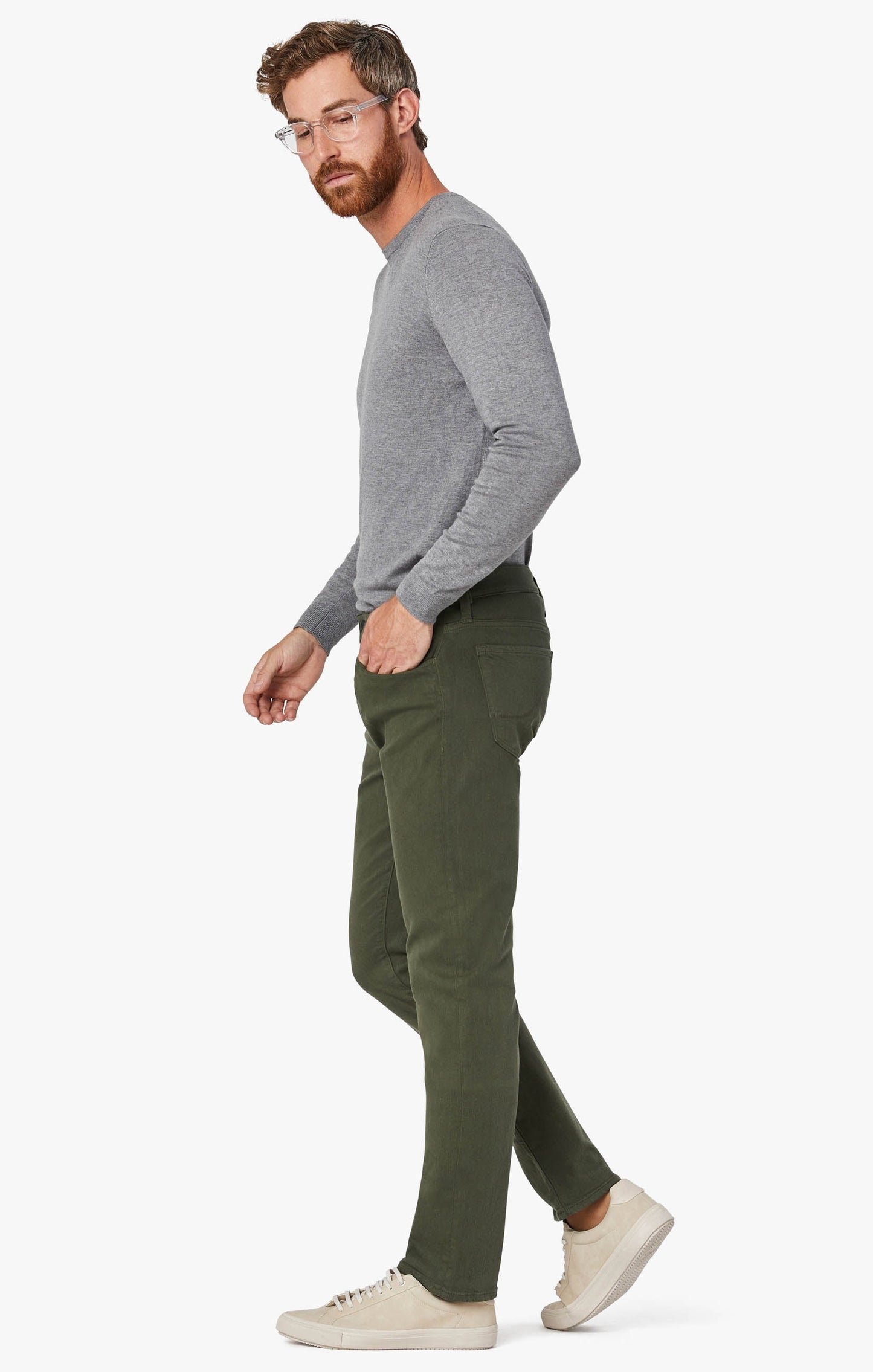 34 Heritage Courage Straight Leg Jeans In Military Green Comfort