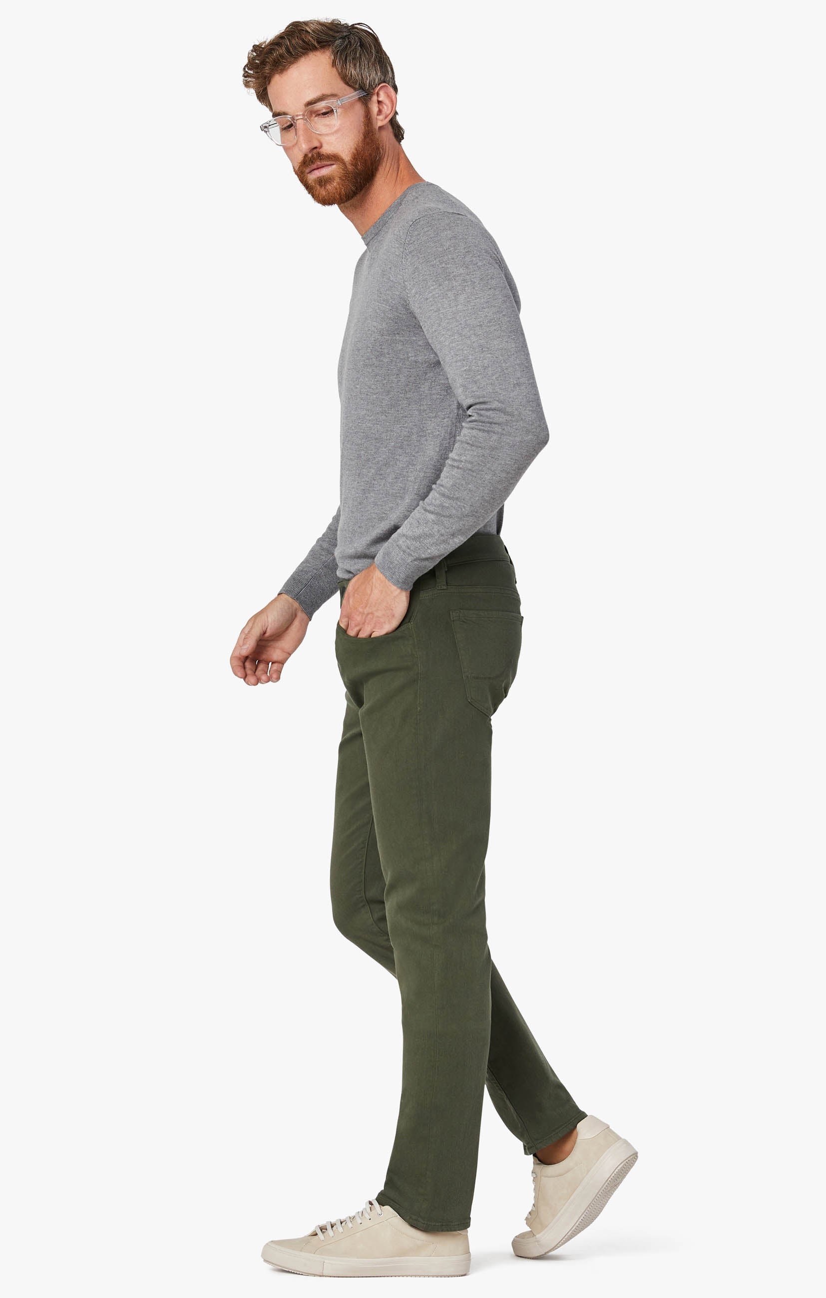 34 Heritage Courage Straight Leg Jeans In Military Green Comfort