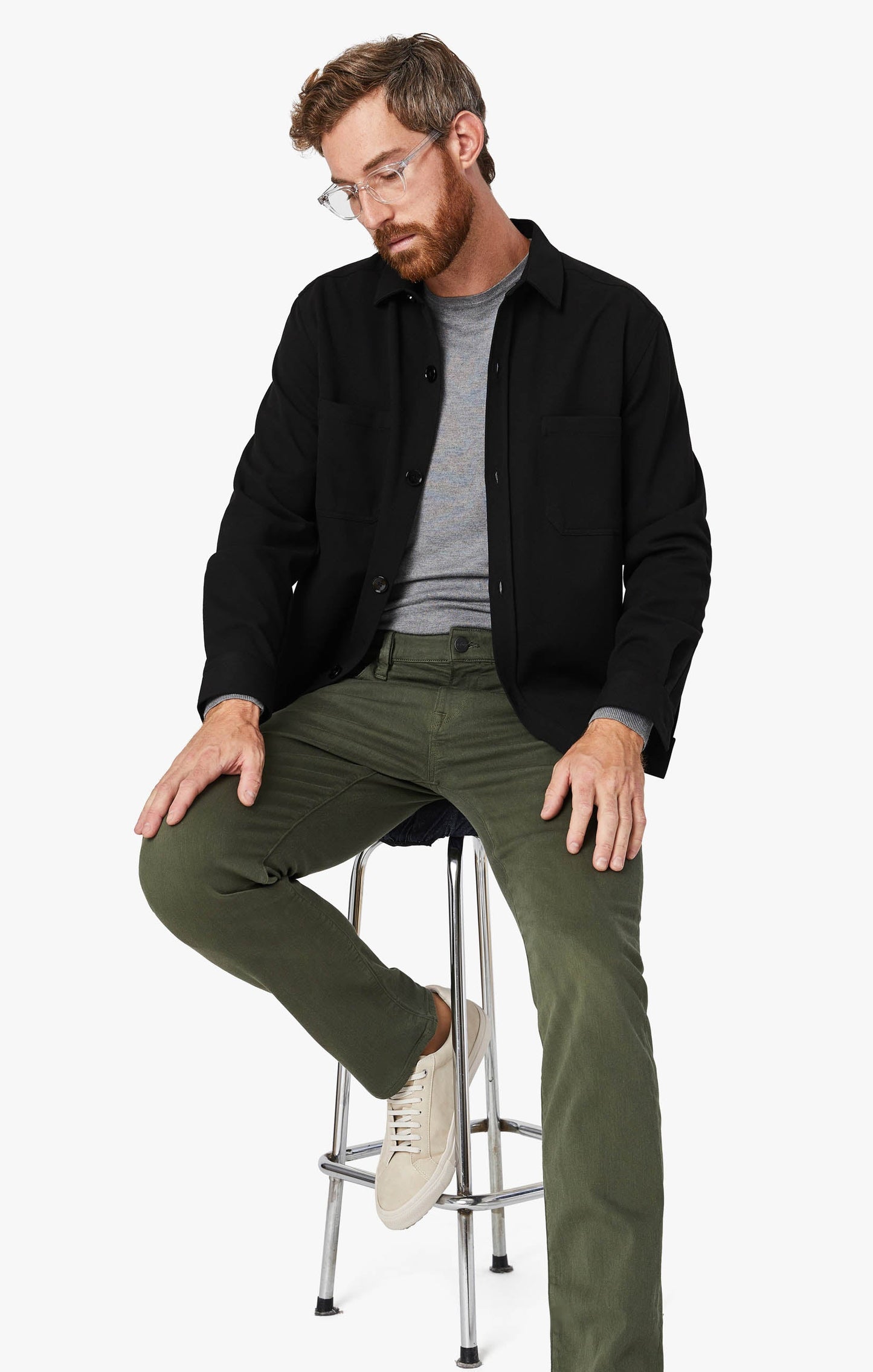 34 Heritage Courage Straight Leg Jeans In Military Green Comfort