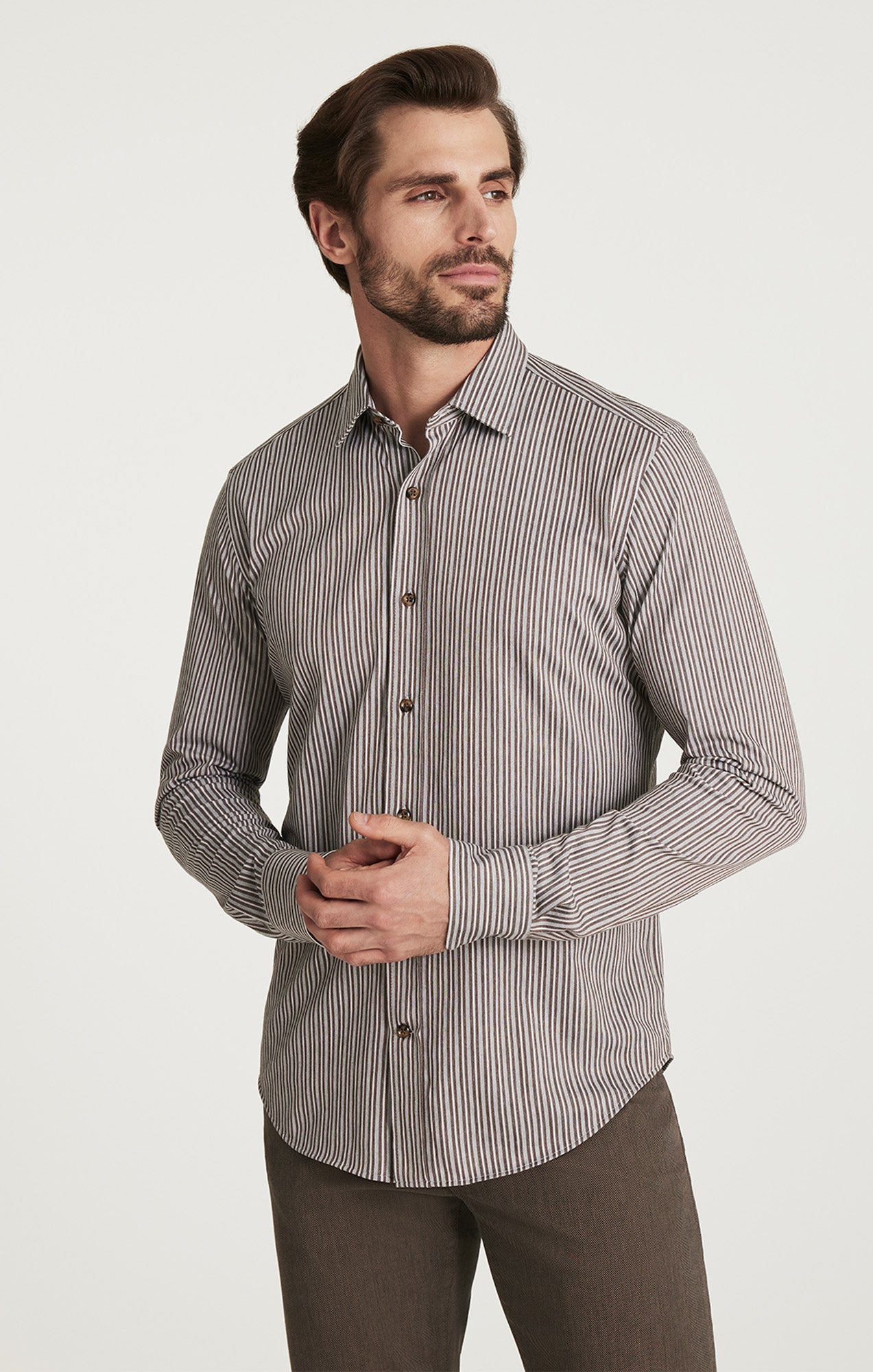 34 Heritage Striped Shirt in Brown