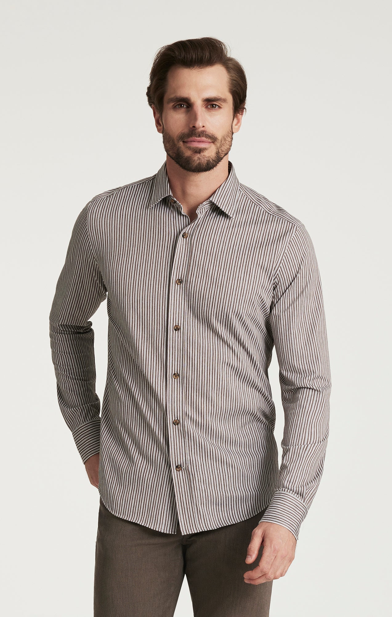 34 Heritage Striped Shirt in Brown