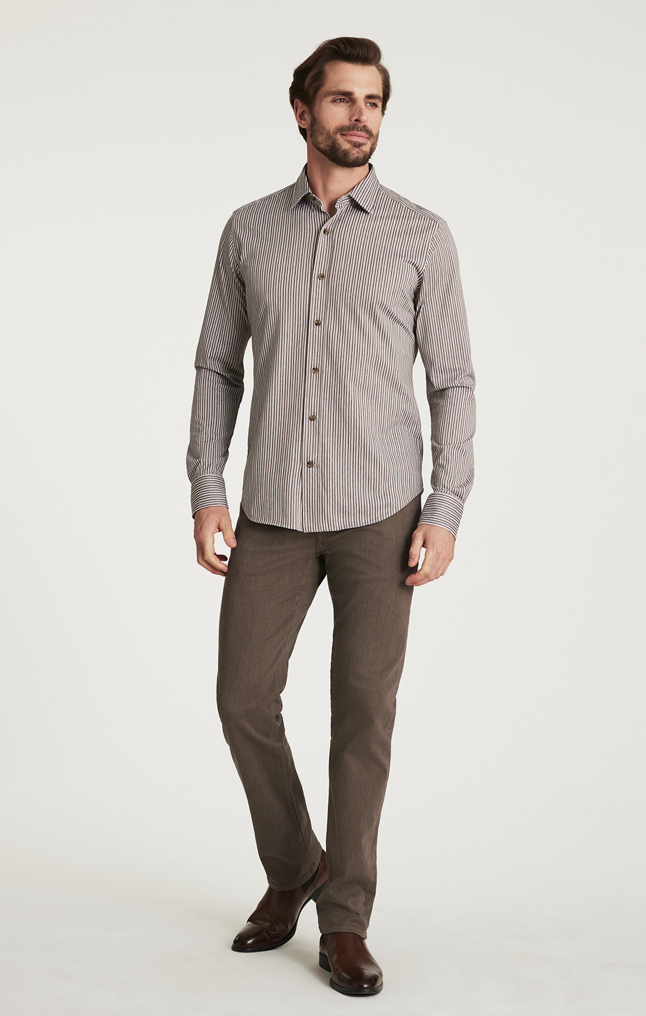 34 Heritage Striped Shirt in Brown