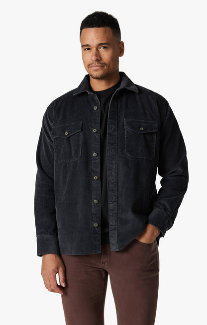 34 Heritage Men's Overshirt In Charcoal | 34 Heritage
