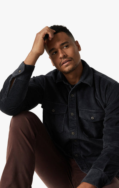 34 Heritage Men's Overshirt In Charcoal | 34 Heritage