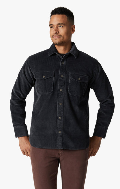 34 Heritage Men's Overshirt In Charcoal | 34 Heritage