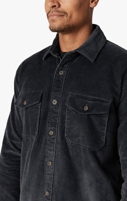34 Heritage Men's Overshirt In Charcoal | 34 Heritage