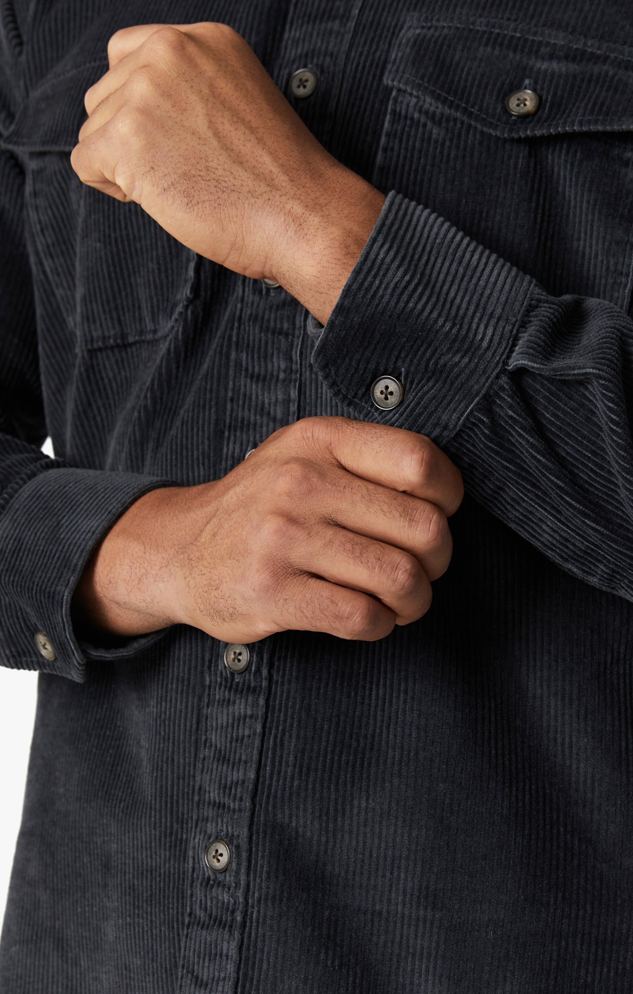 34 Heritage Men's Overshirt In Charcoal | 34 Heritage