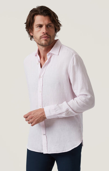 34 Heritage Linen Chambray Shirt in Pink