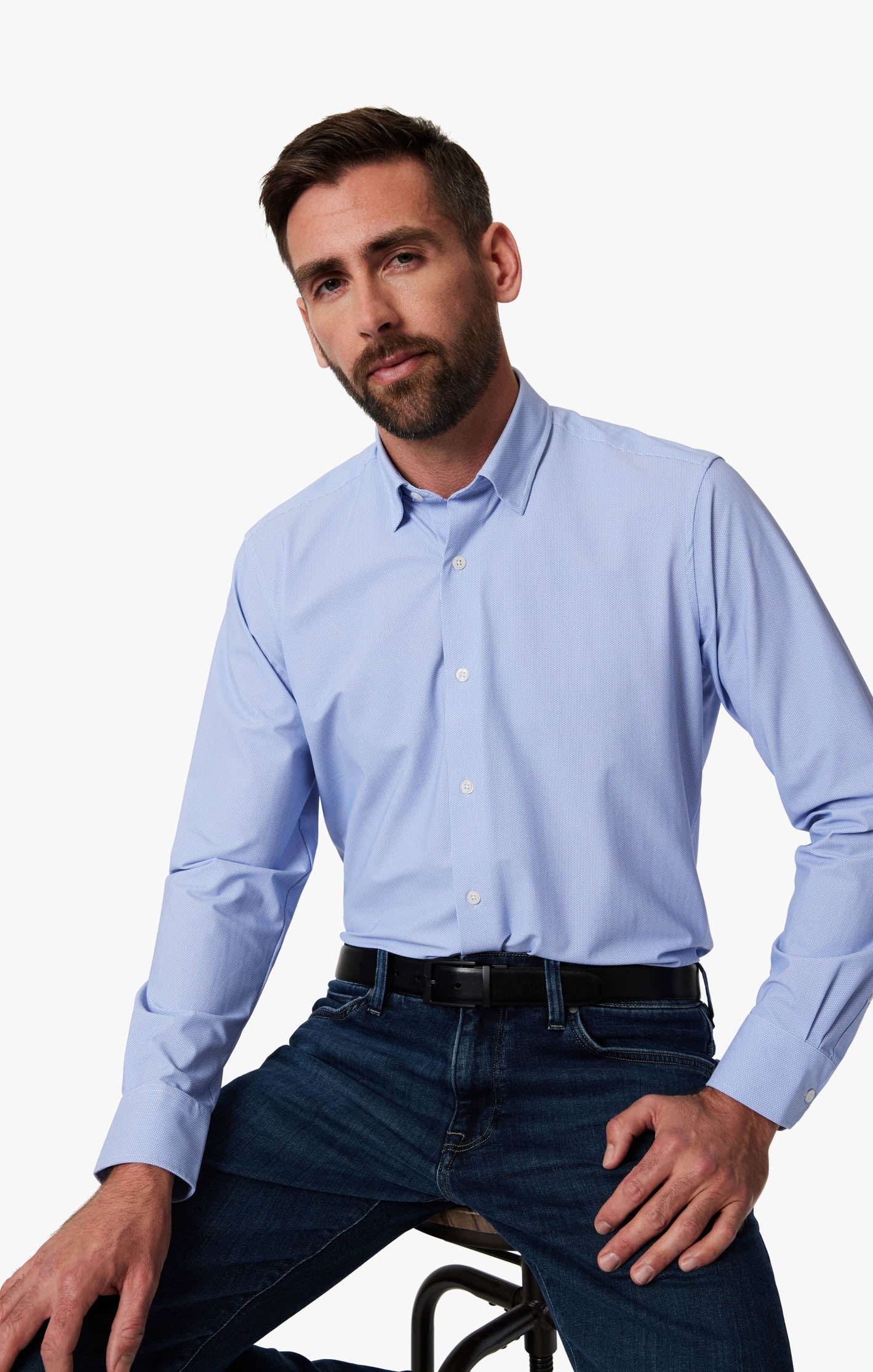 34 Heritage Geometric Shirt In Blue