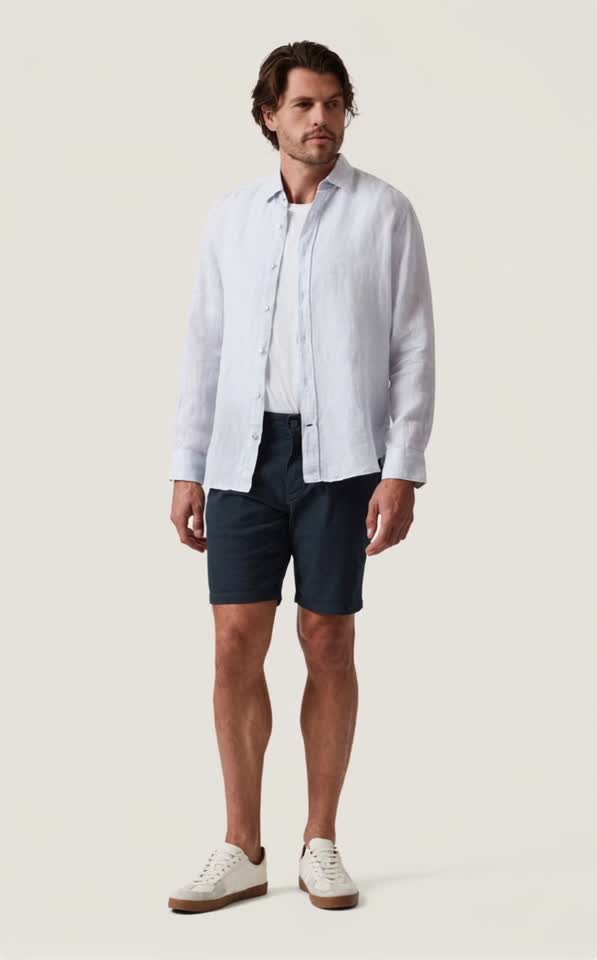 34 Heritage Linen Chambray Shirt in Chalk