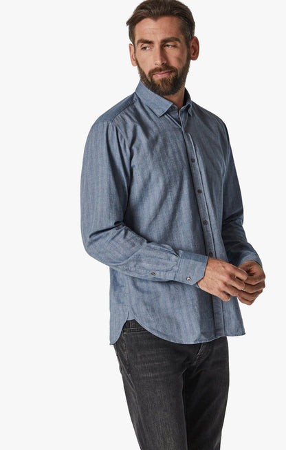 34 Heritage Herringbone Shirt In Blue