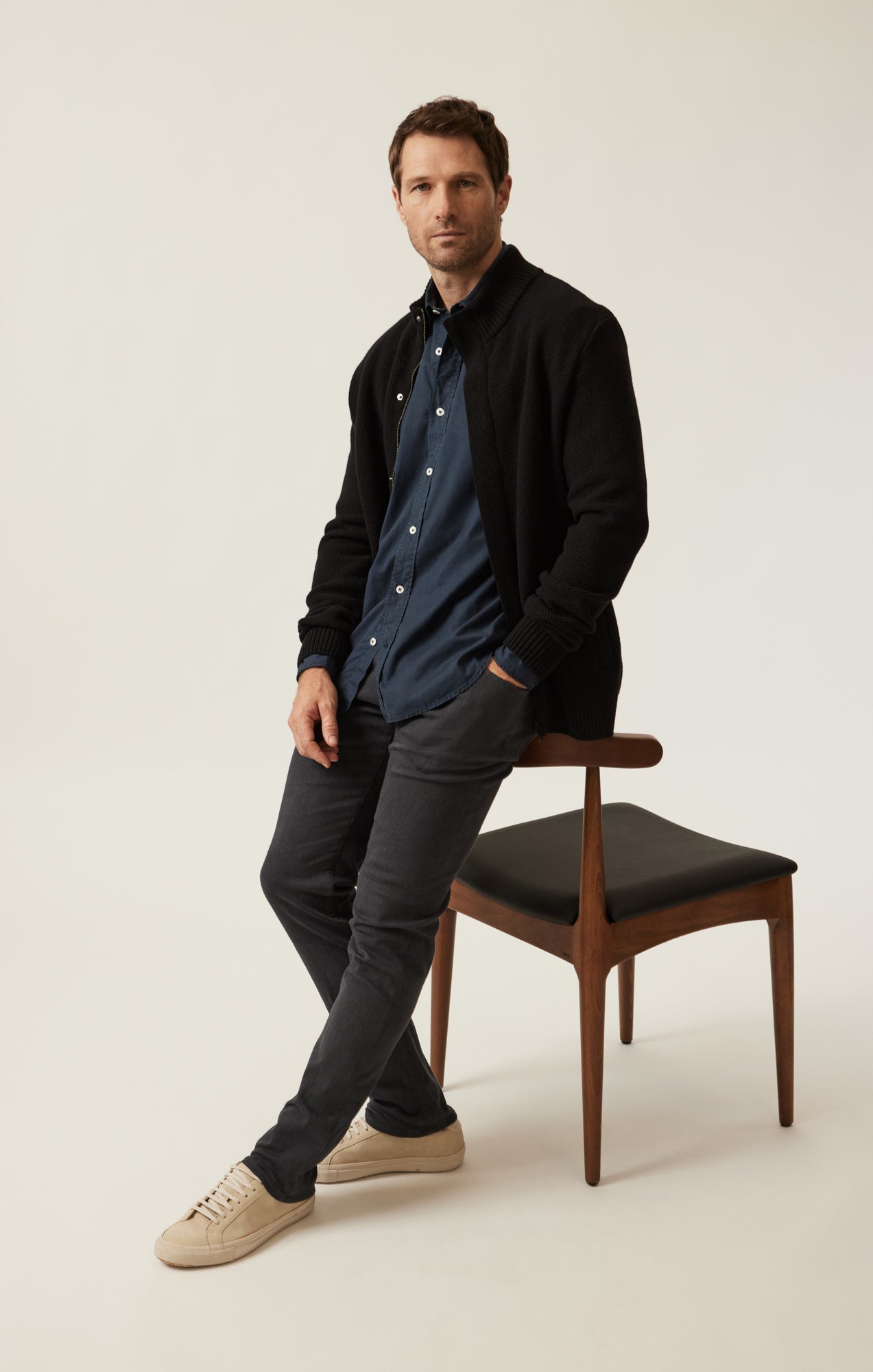 34 Heritage Luxe Twill Shirt In Dress Blues