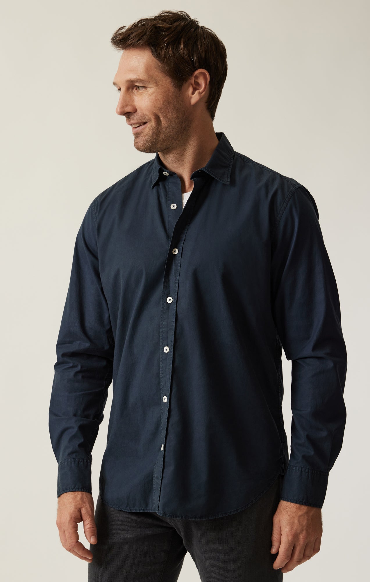 34 Heritage Luxe Twill Shirt In Dress Blues