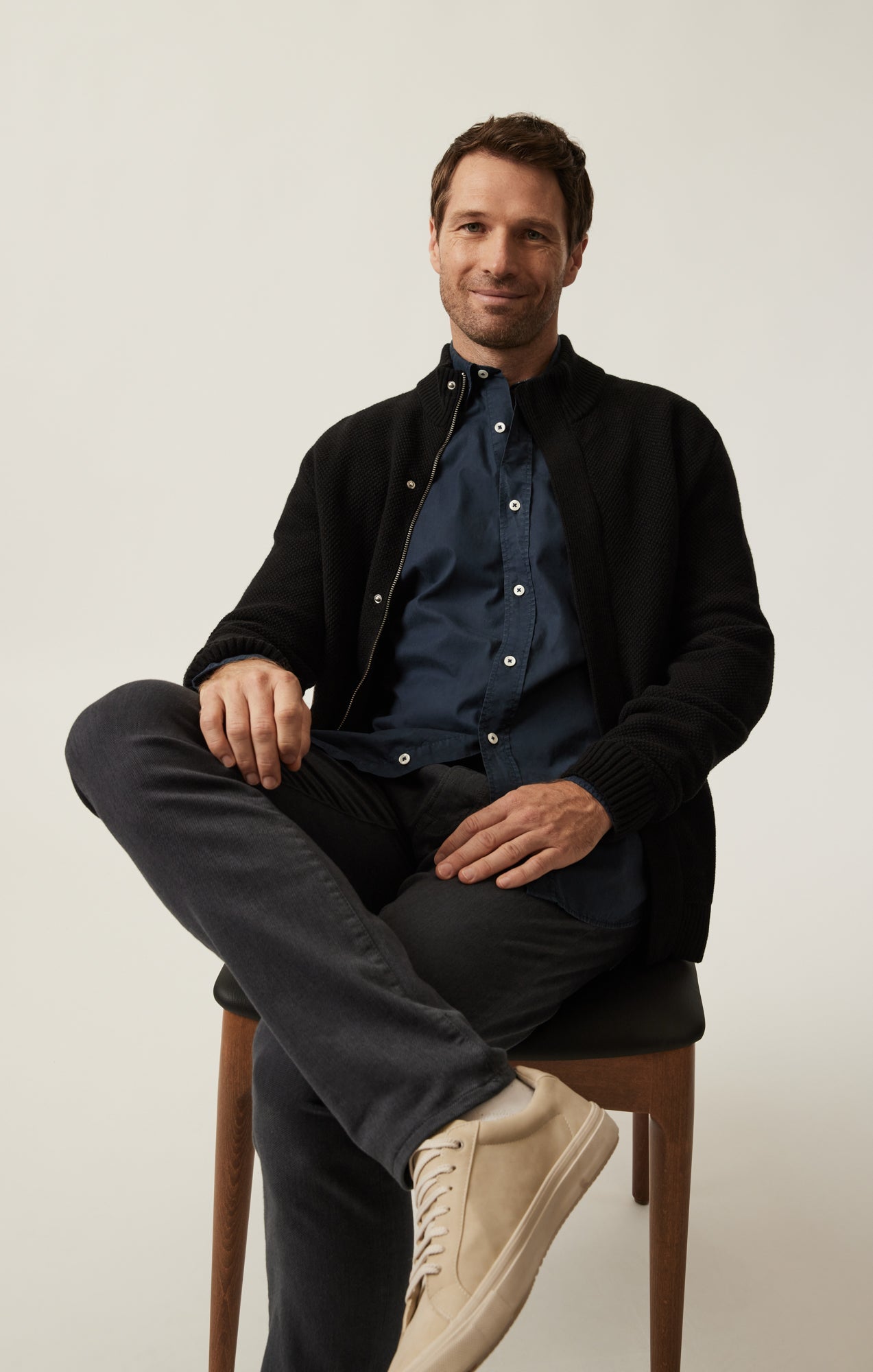34 Heritage Luxe Twill Shirt In Dress Blues